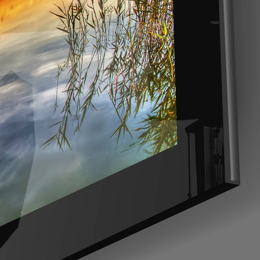 Sunset at Pier Glass Wall Art - Image 3