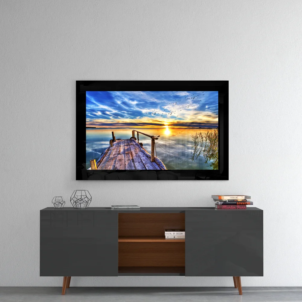 Sunset at Pier Glass Wall Art - Image 4
