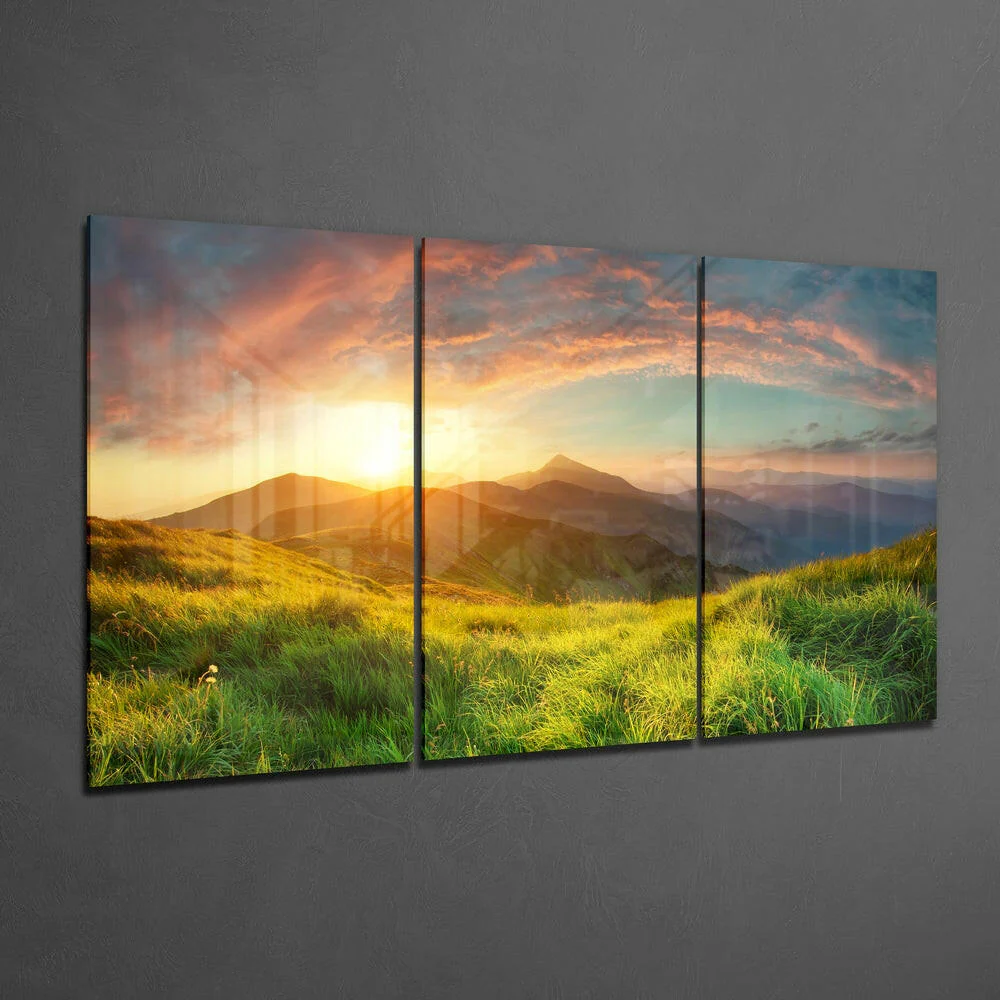 Sunset in the Countryside Mega Glass Wall Art - Image 2