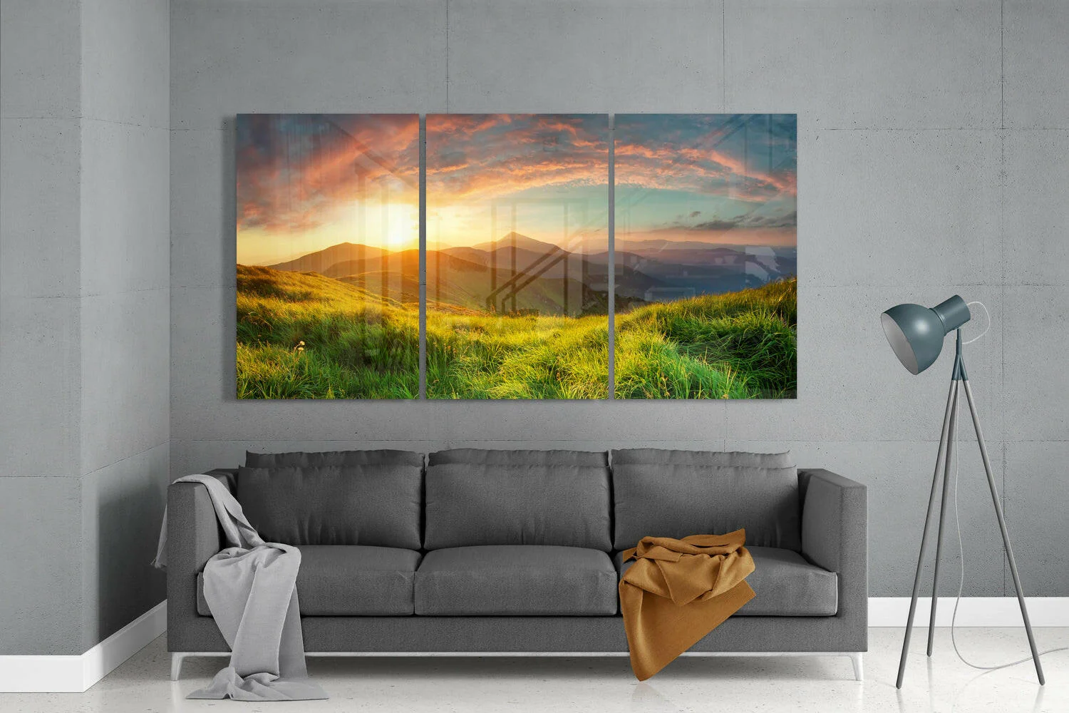 Sunset in the Countryside Mega Glass Wall Art - Image 3