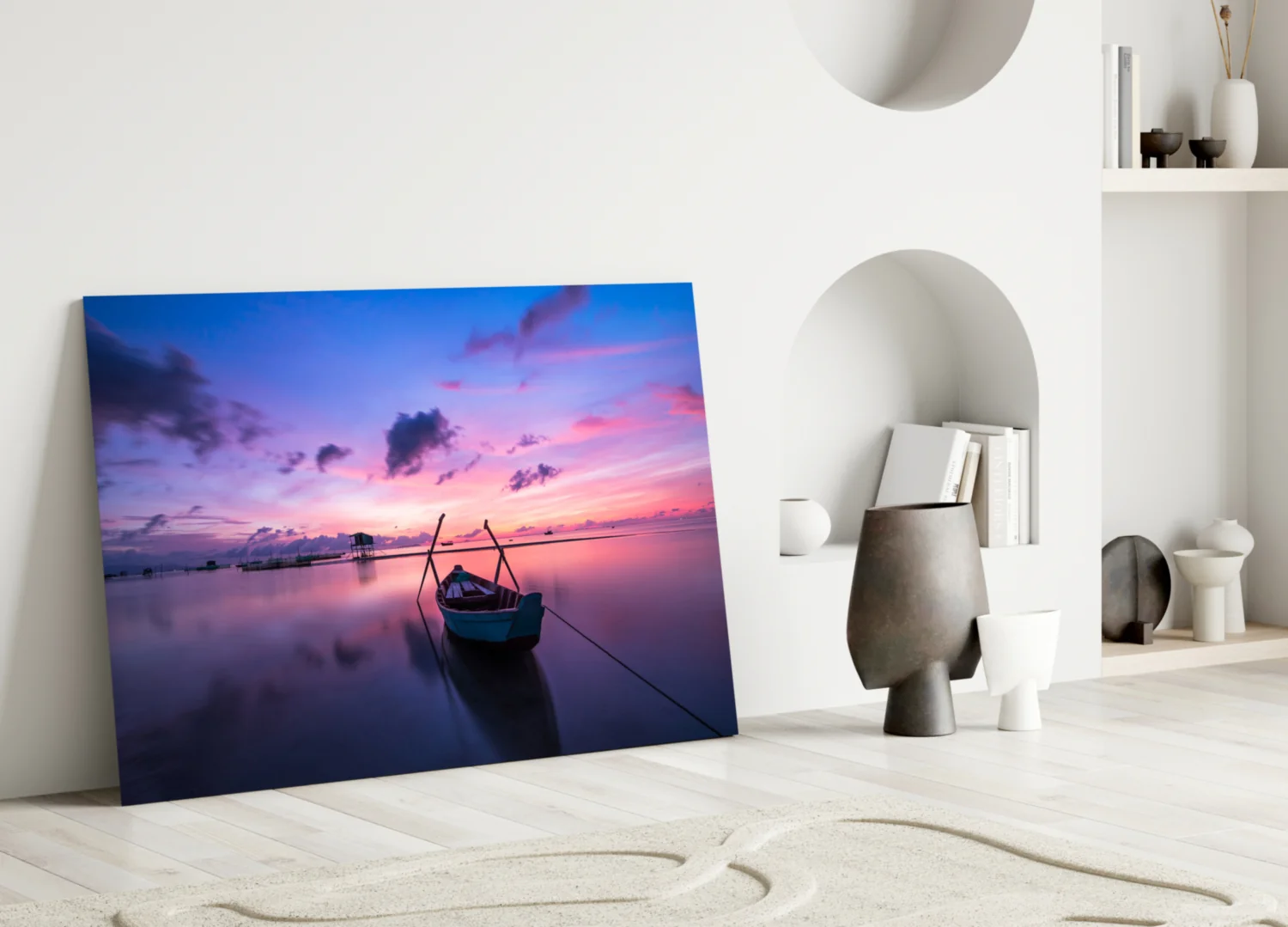 Sunset on the Boat Glass Wall Art - Image 3