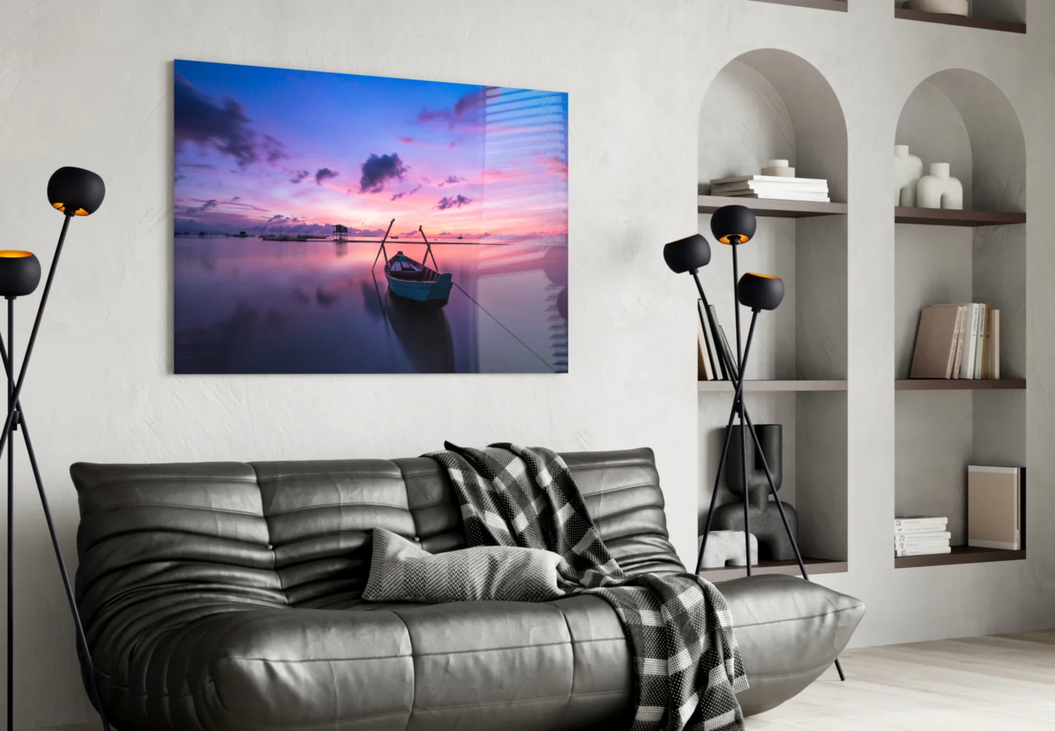Sunset on the Boat Glass Wall Art - Image 4