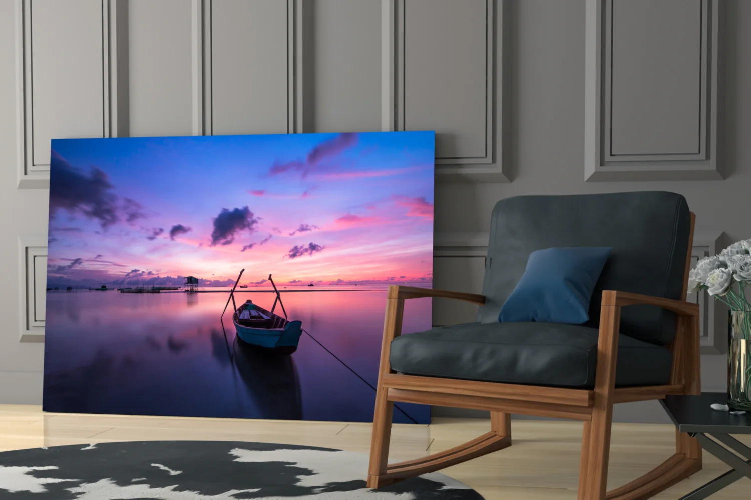 Sunset on the Boat Glass Wall Art - Image 6