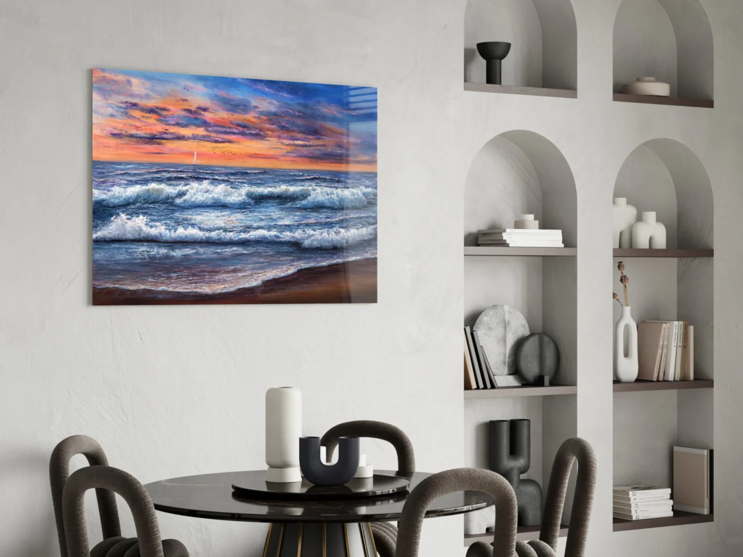 Sunset Surf Seascape Glass Wall Art - Image 5