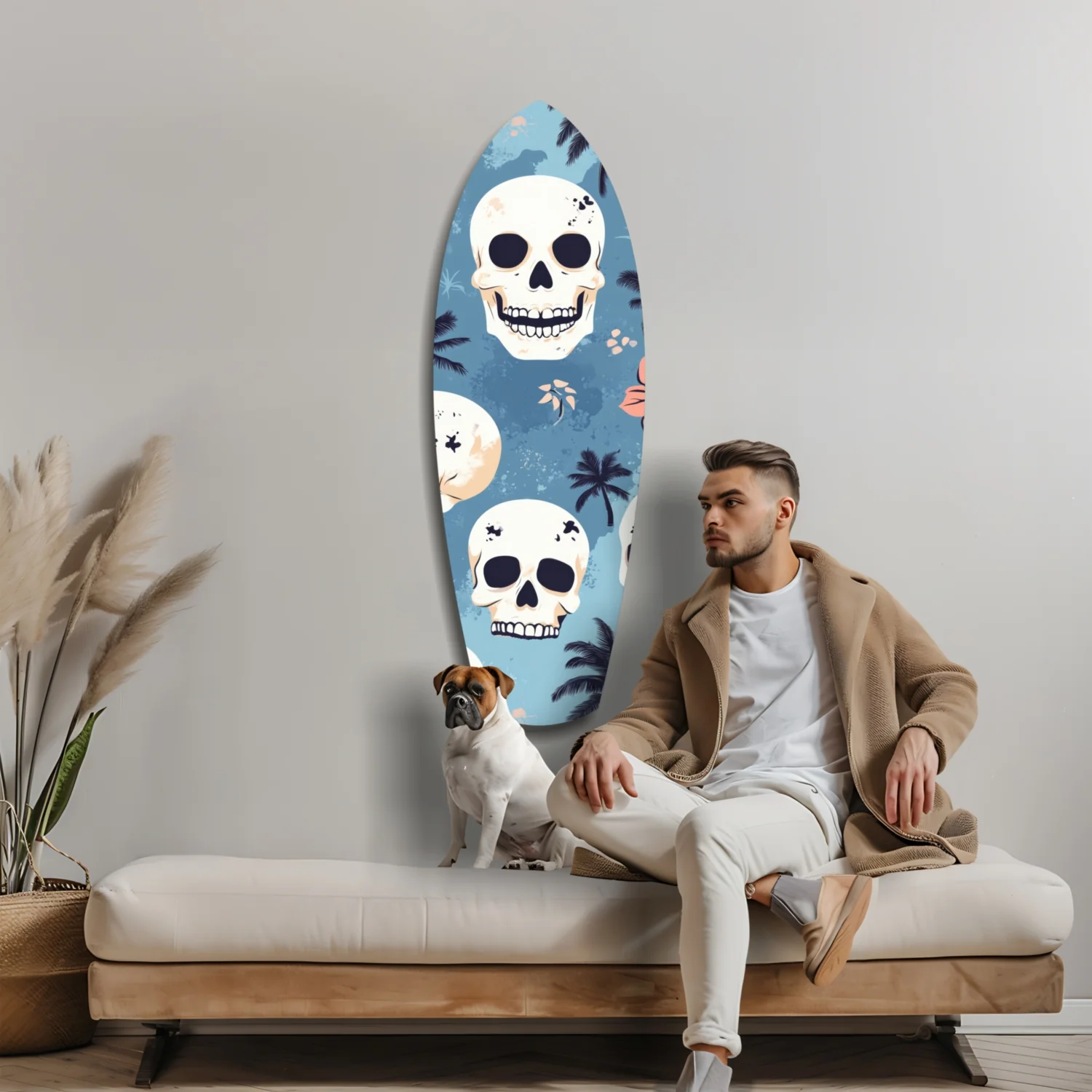 Surf Skull California Dreams Glass Wall Art - Image 8