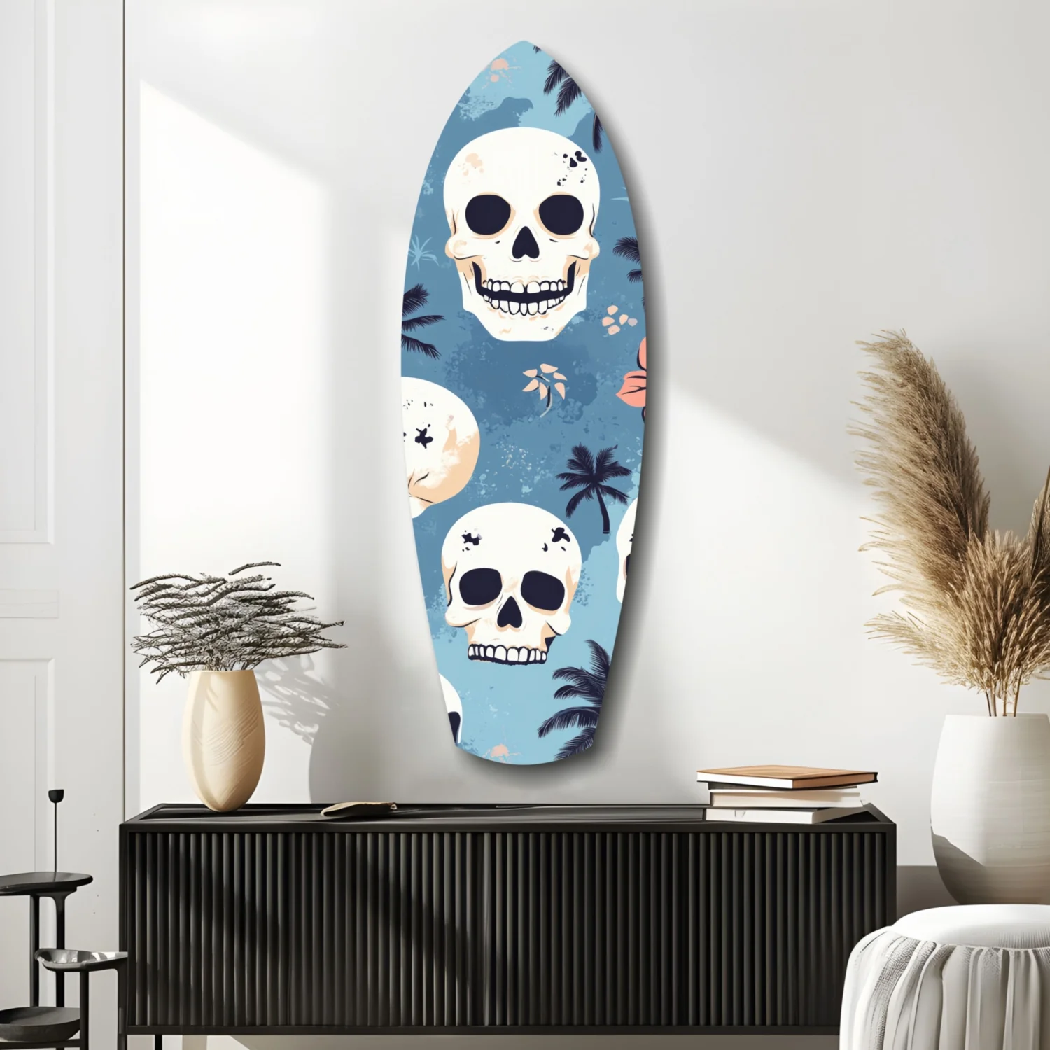 Surf Skull California Dreams Glass Wall Art - Image 9