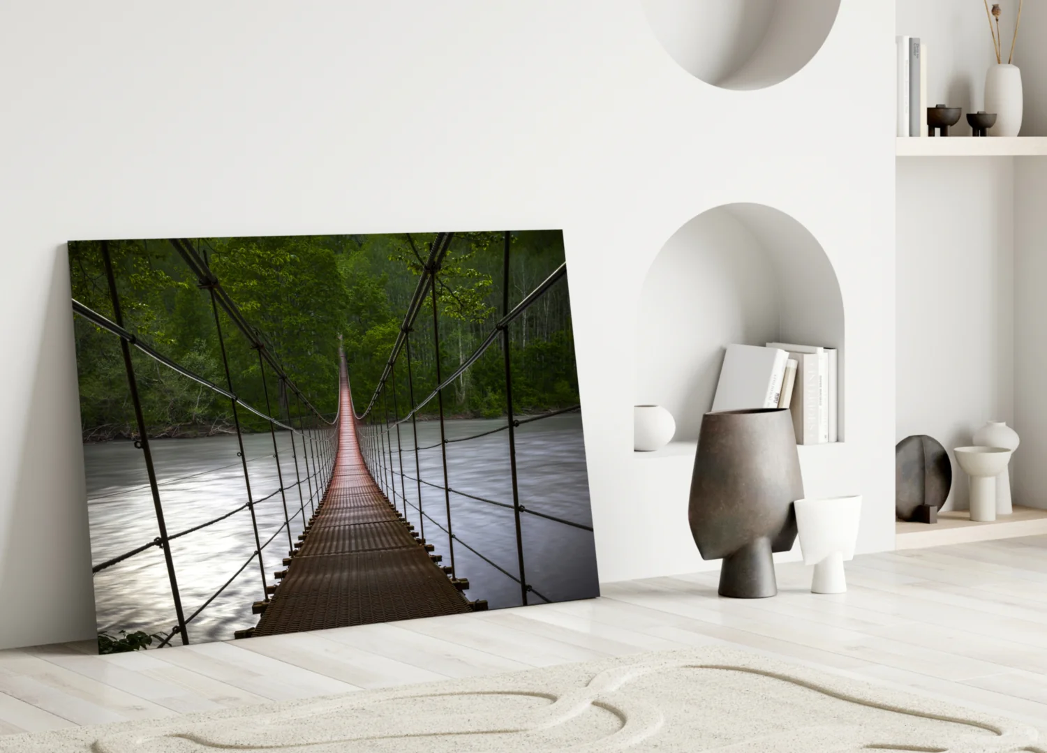 Suspension Bridge Glass Wall Art - Image 3