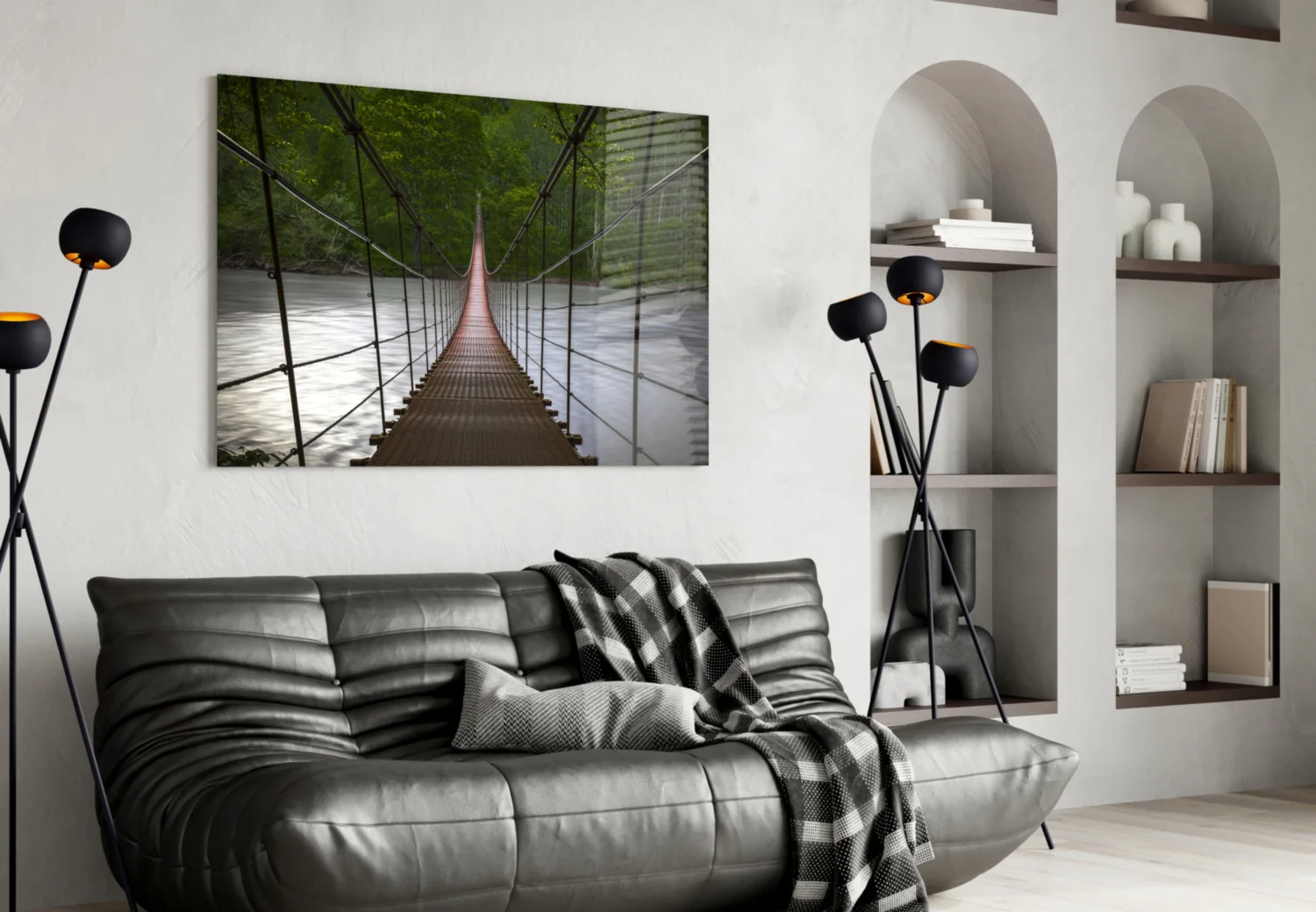 Suspension Bridge Glass Wall Art - Image 4