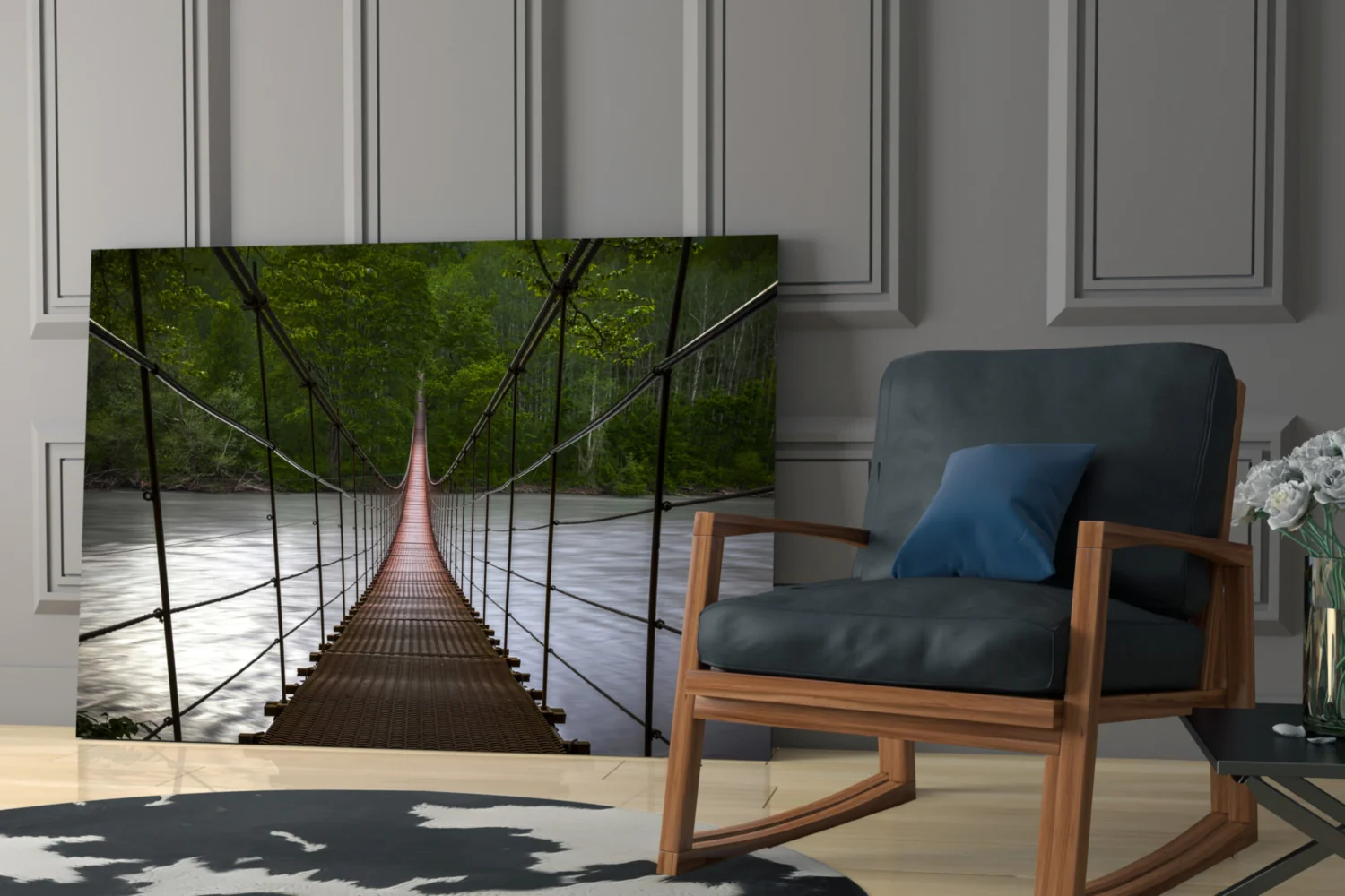 Suspension Bridge Glass Wall Art - Image 6