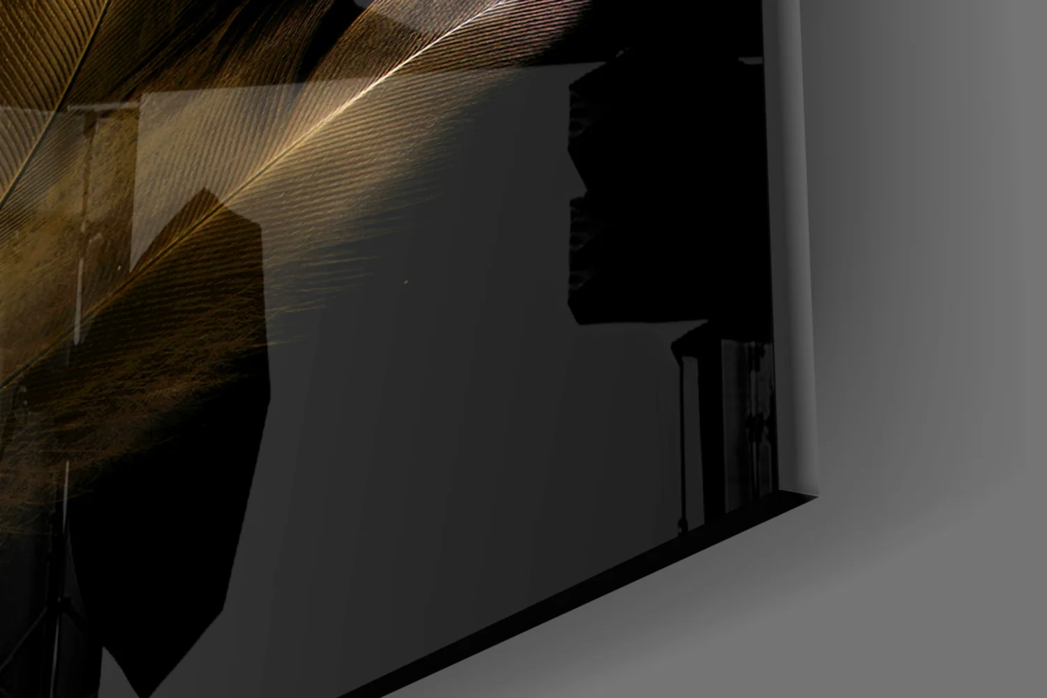 Tan Feather Glass Wall Art - Image 7