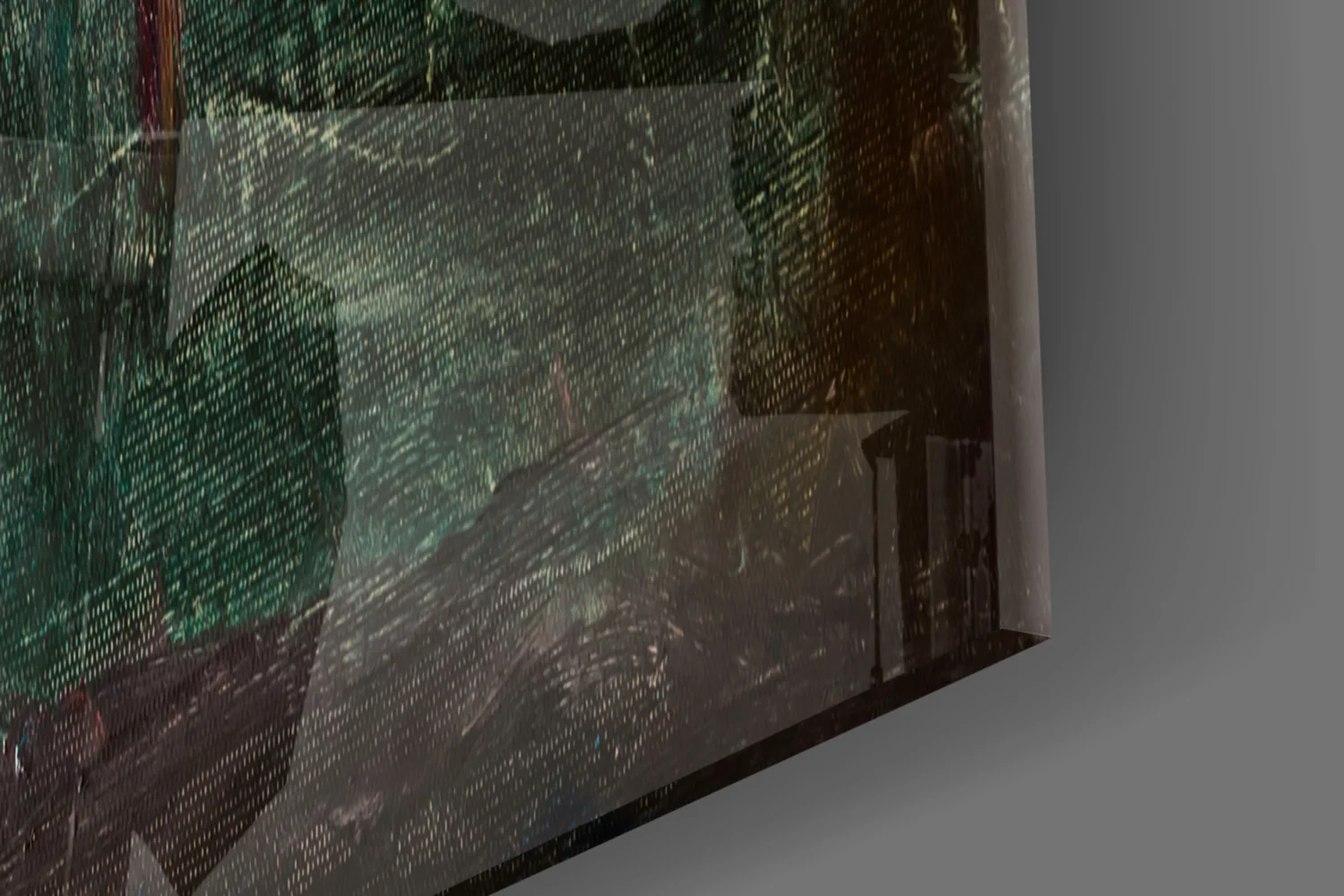 Teal Green Moody Abstract Glass Wall Art - Image 7