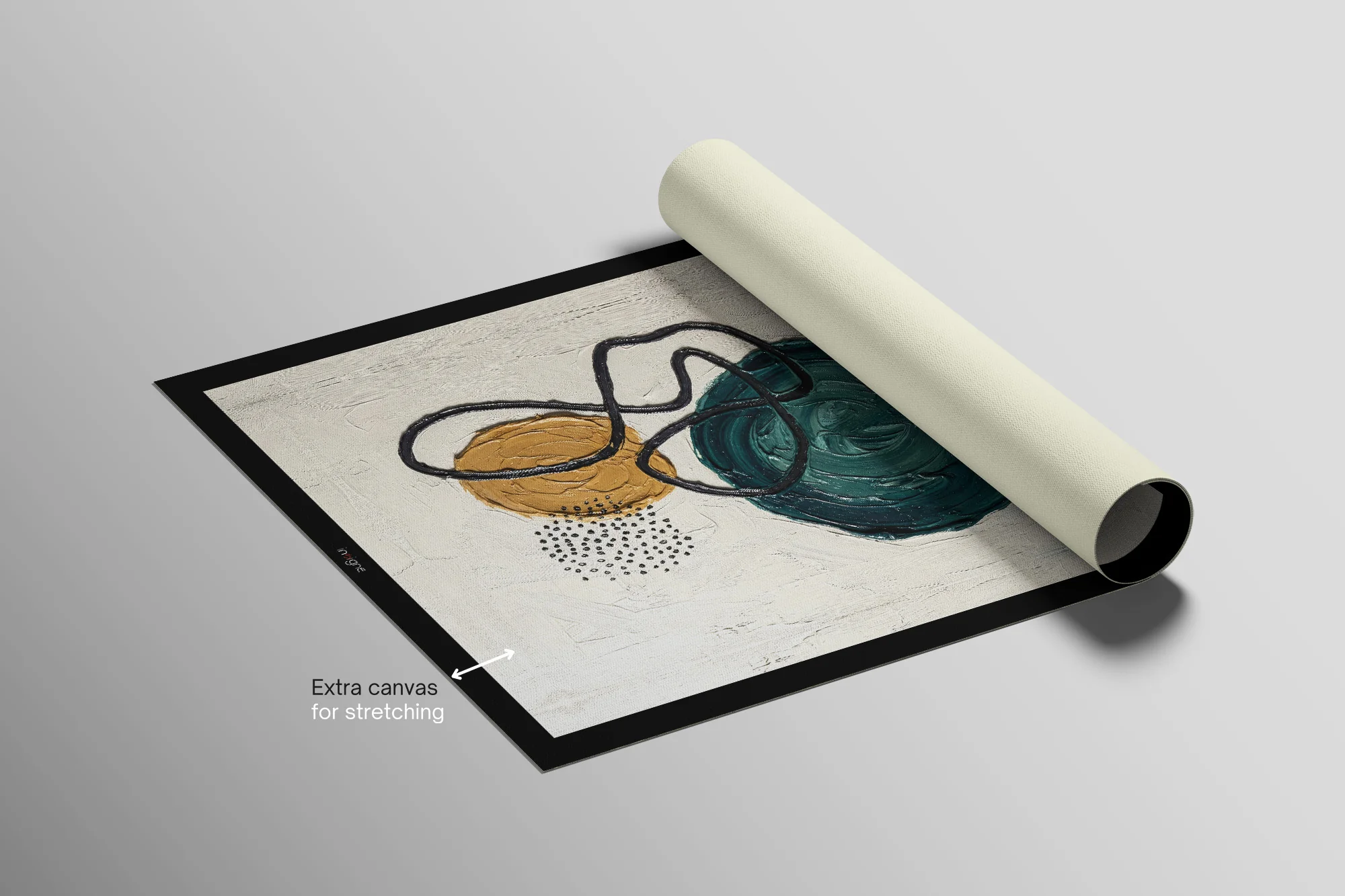 Teal & Ochre Abstract Loop — 3D Haptic Embossed High-Gloss Luxury Wall Art - Image 11