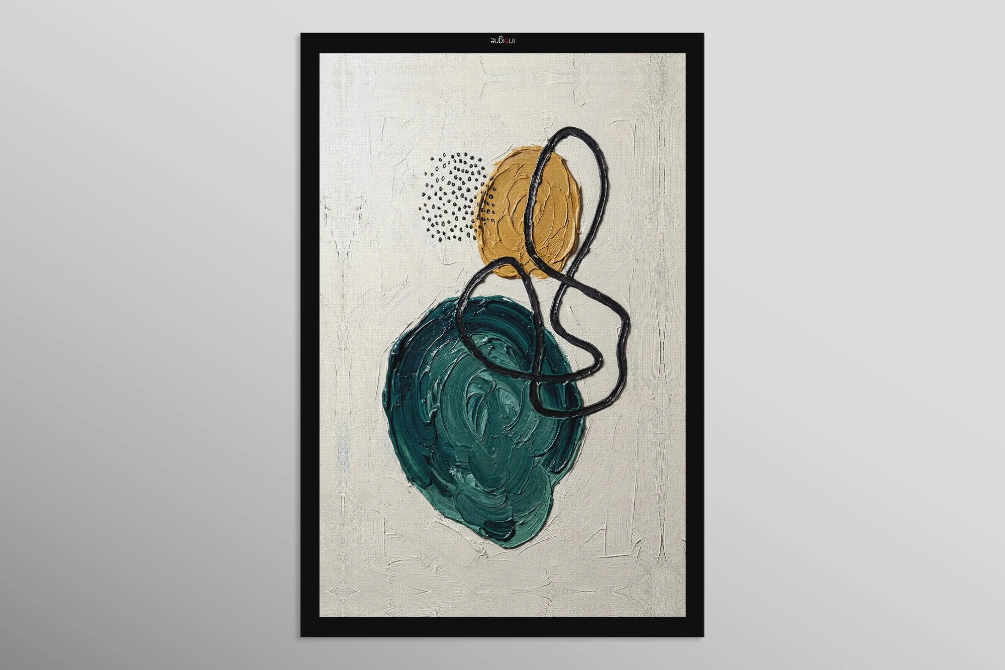 Teal & Ochre Abstract Loop — 3D Haptic Embossed High-Gloss Luxury Wall Art - Image 14