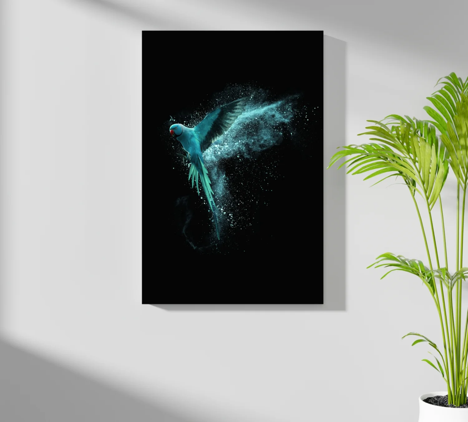 Teal Parrot Aluminum Print - Image 7