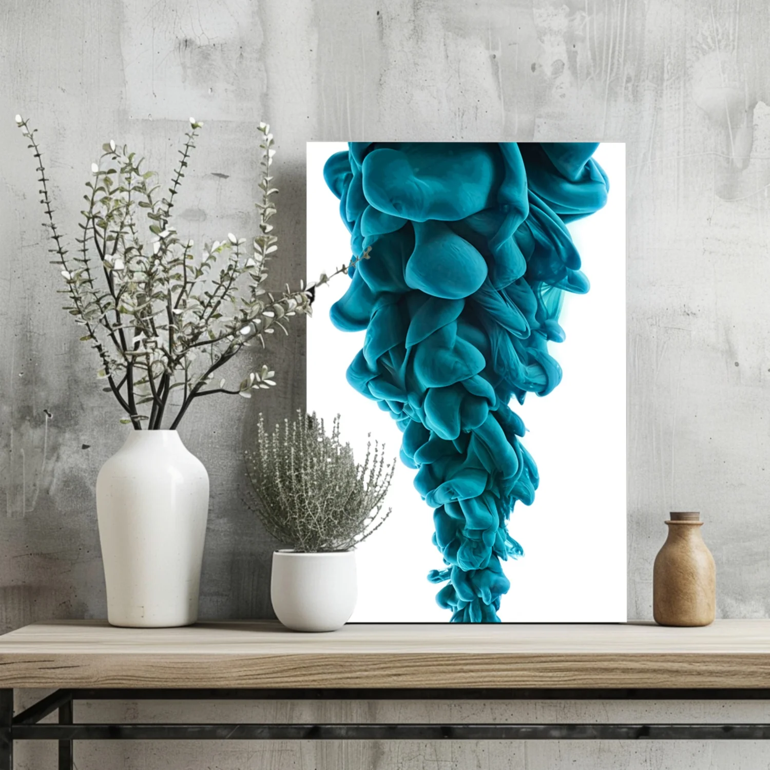 Teal Smoke Aluminum Print - Image 2