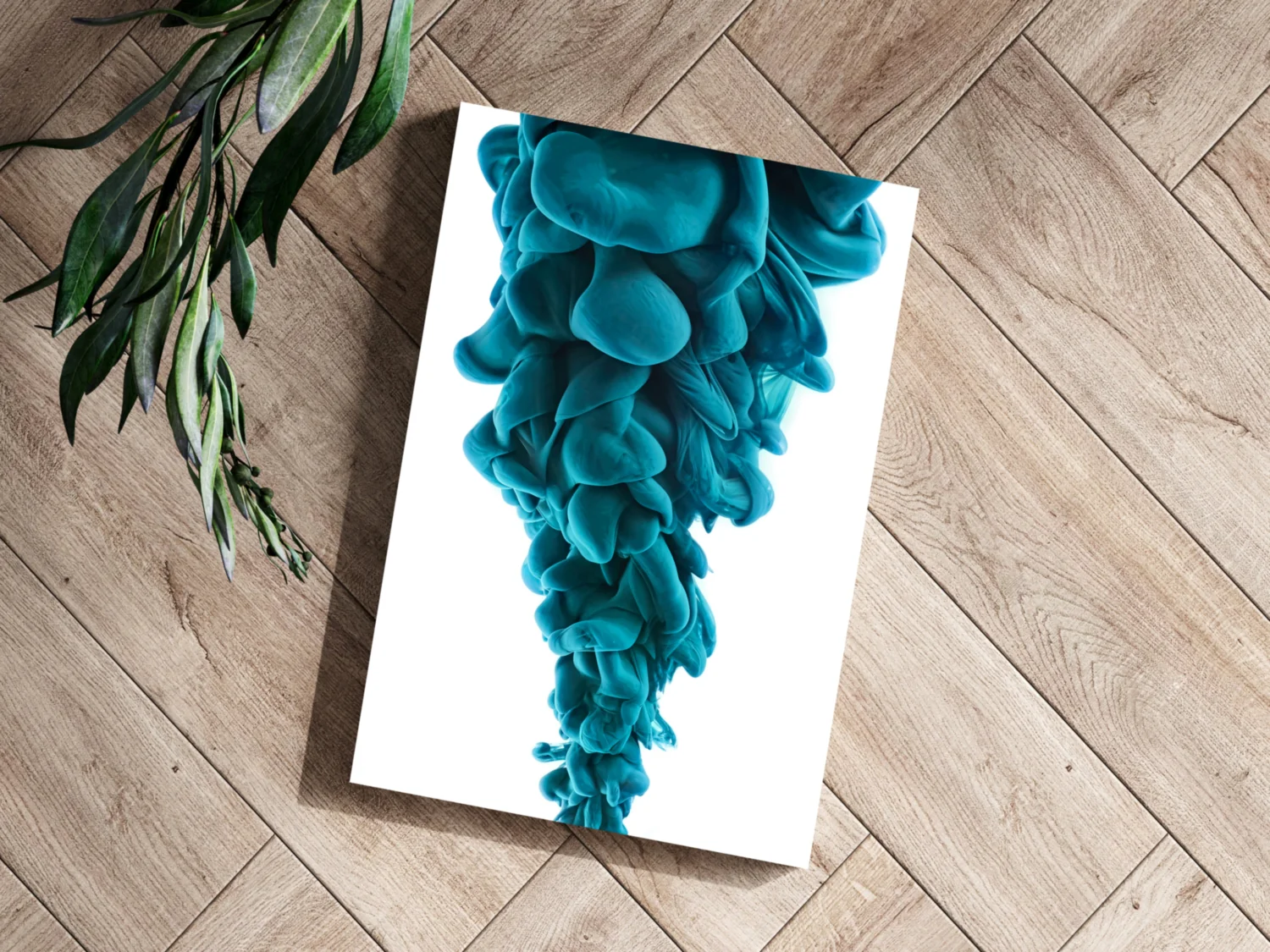 Teal Smoke Aluminum Print - Image 3