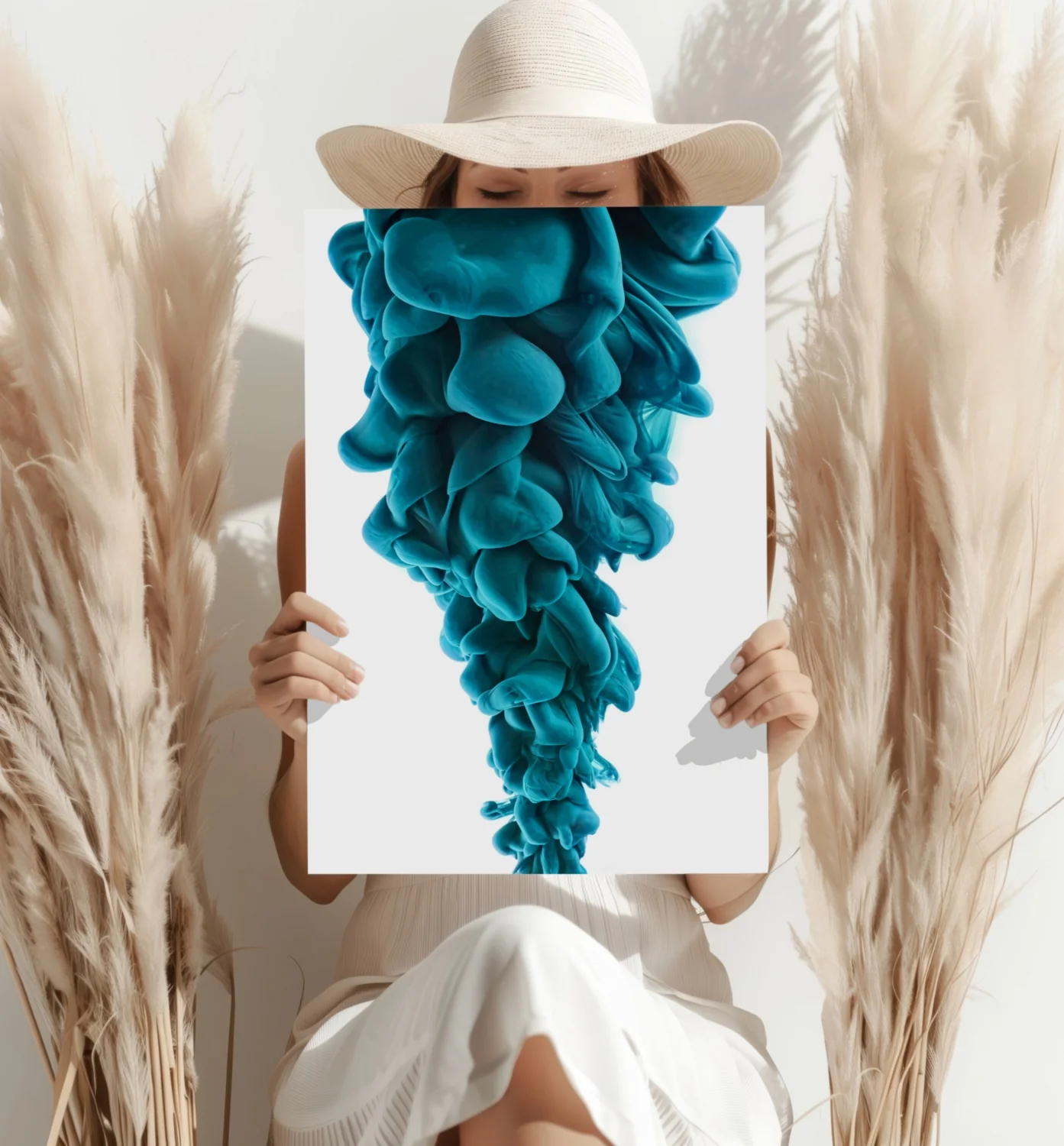 Teal Smoke Aluminum Print - Image 4
