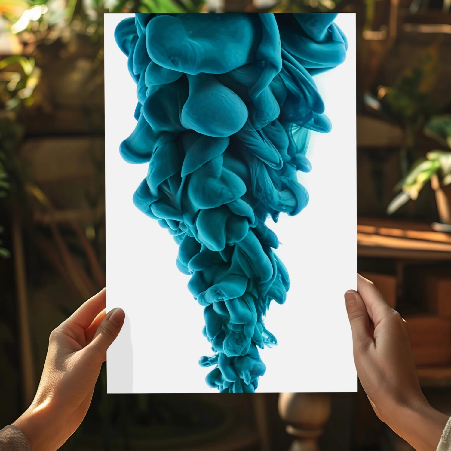 Teal Smoke Aluminum Print - Image 5