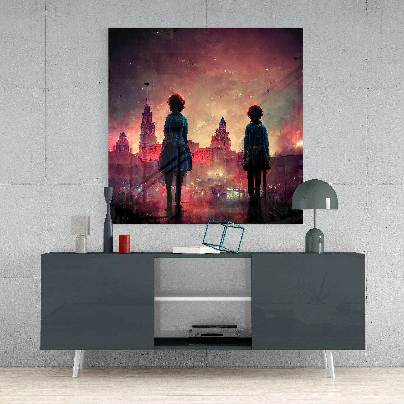 The City was Sad Glass Wall Art || Designer Collection - Image 5