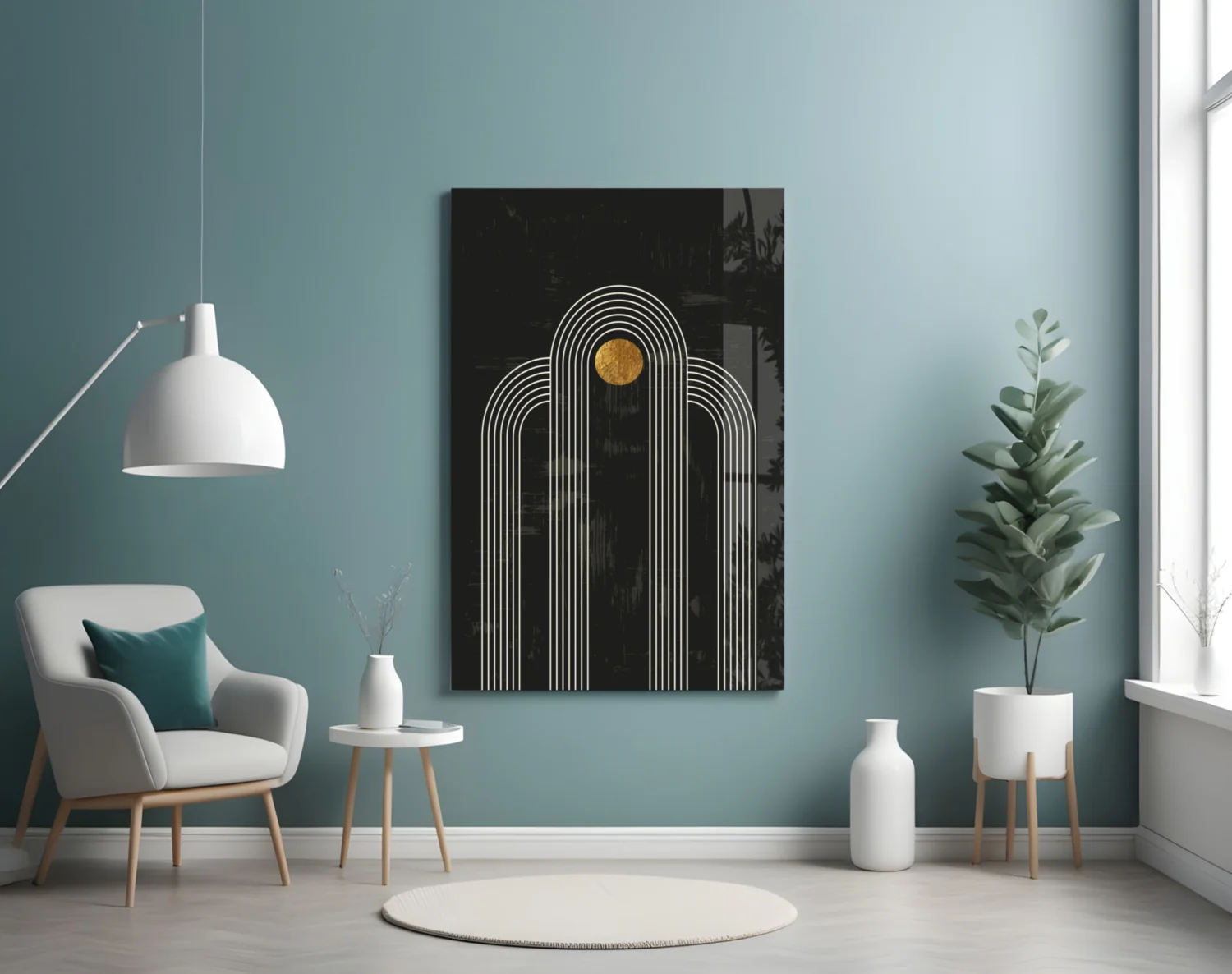 The Dot and Lines Glass Wall Art - Image 5