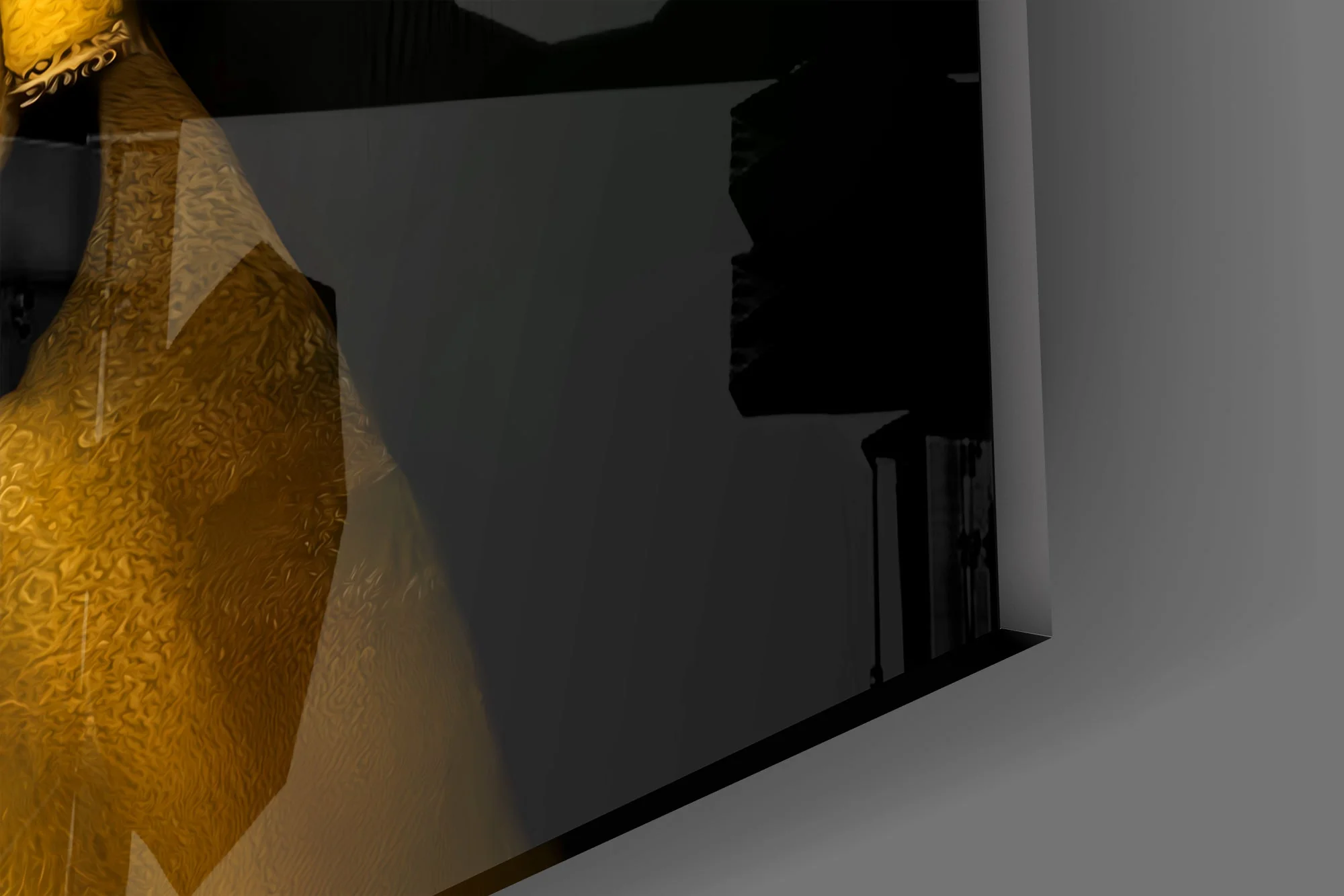 The Golden Feline Trio Glass Wall Art - Image 3