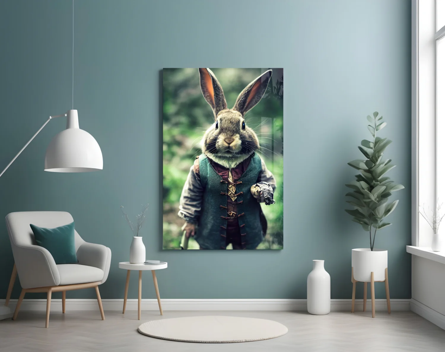 The Rabbit Glass Wall Art || Designer Collection - Image 5