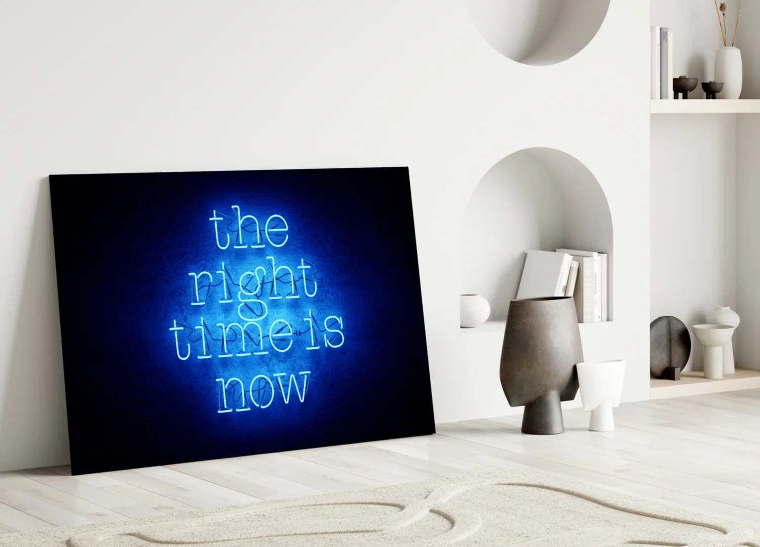 “The Right Time Is Now” Glass Wall Art - Image 3