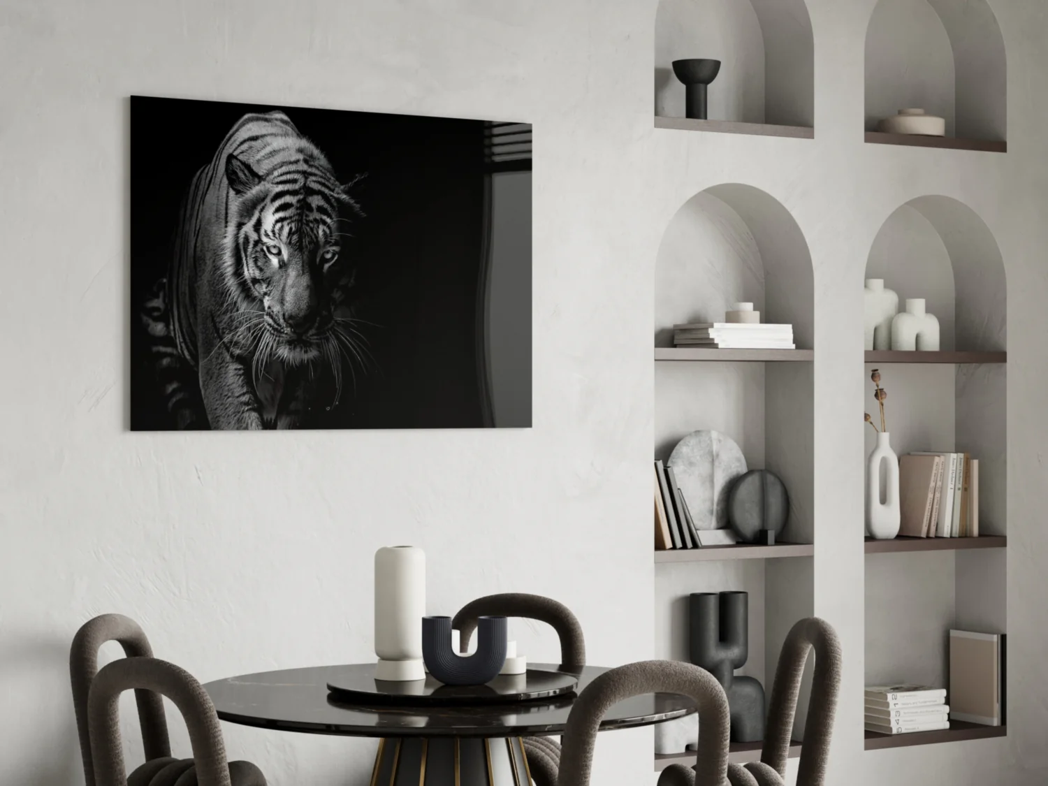 Tiger Emerging From Shadow Glass Wall Art - Image 5