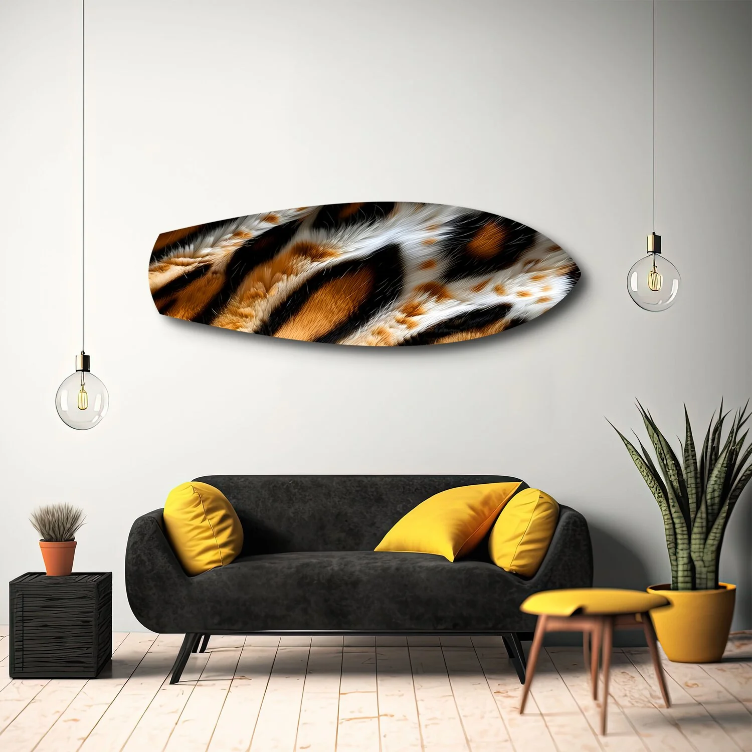 Tiger Fur Texture Glass Wall Art - Image 10