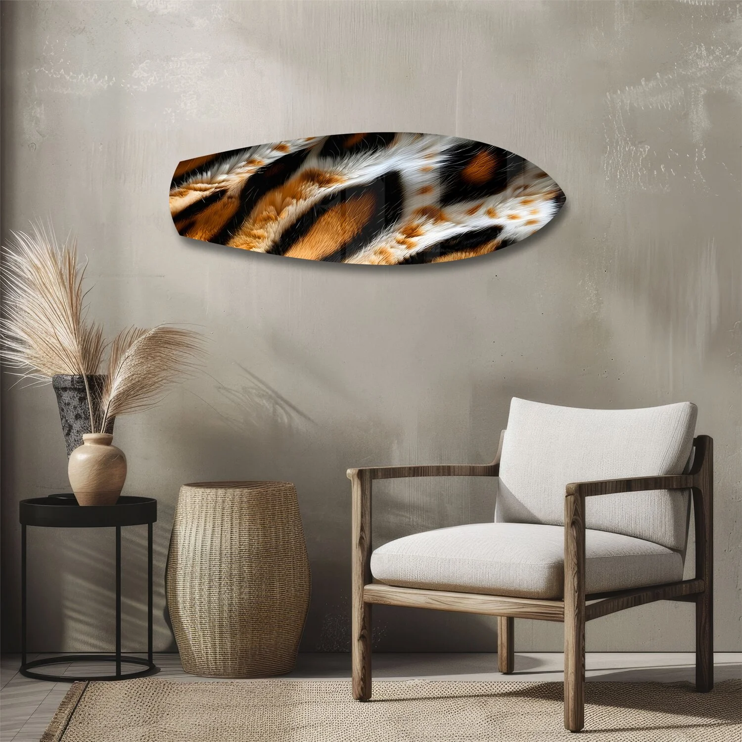 Tiger Fur Texture Glass Wall Art - Image 3