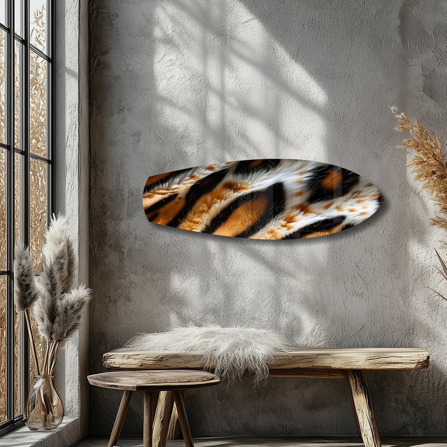 Tiger Fur Texture Glass Wall Art - Image 5