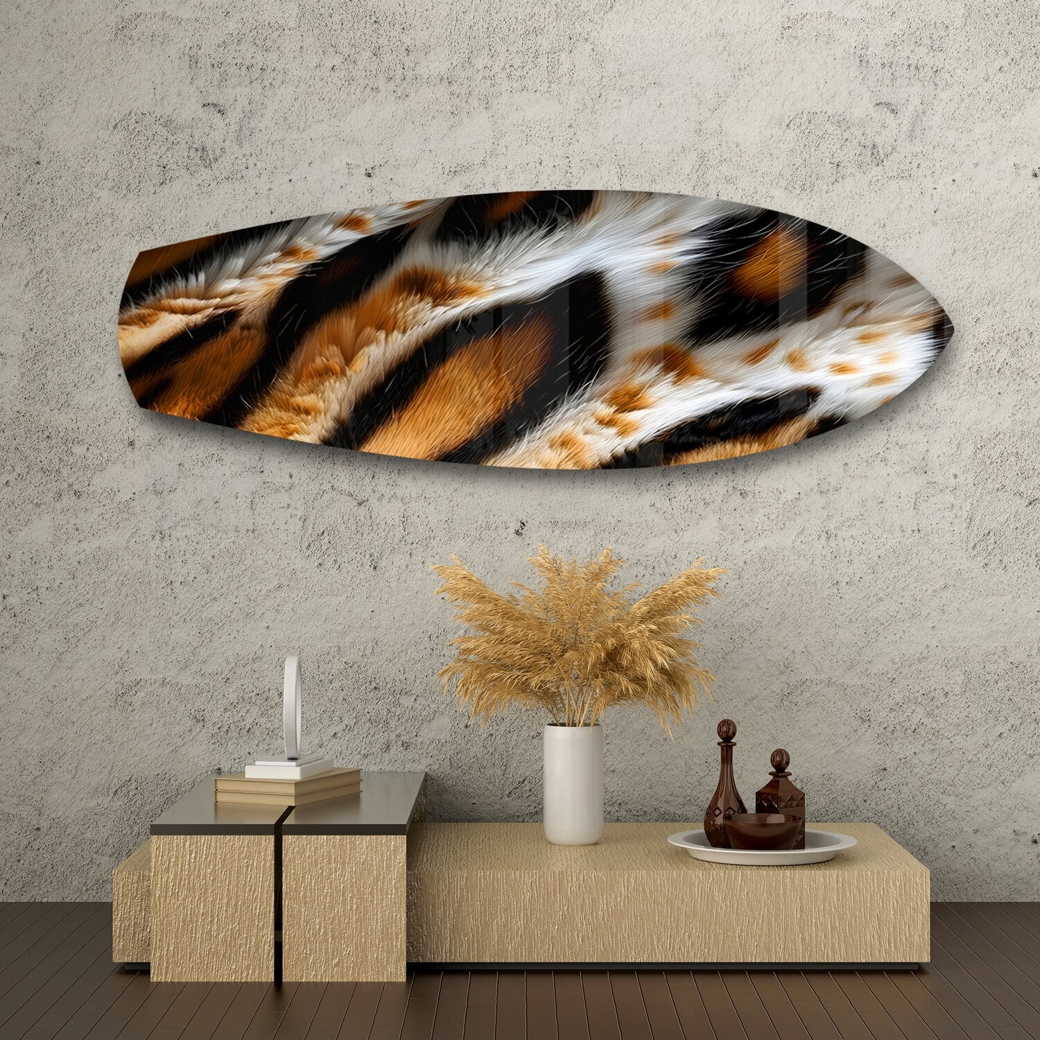 Tiger Fur Texture Glass Wall Art - Image 8