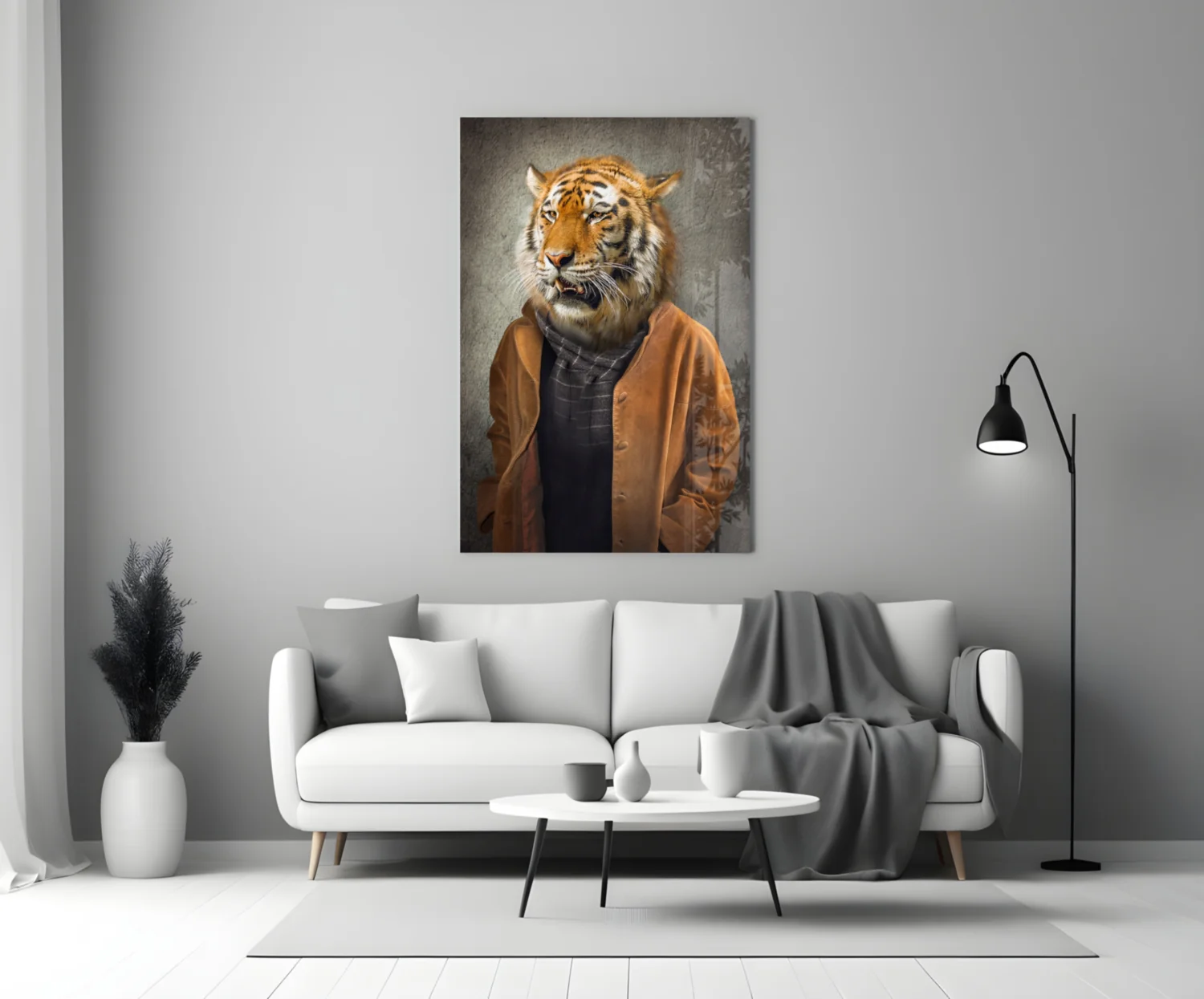 Tiger Head Glass Wall Art - Image 3
