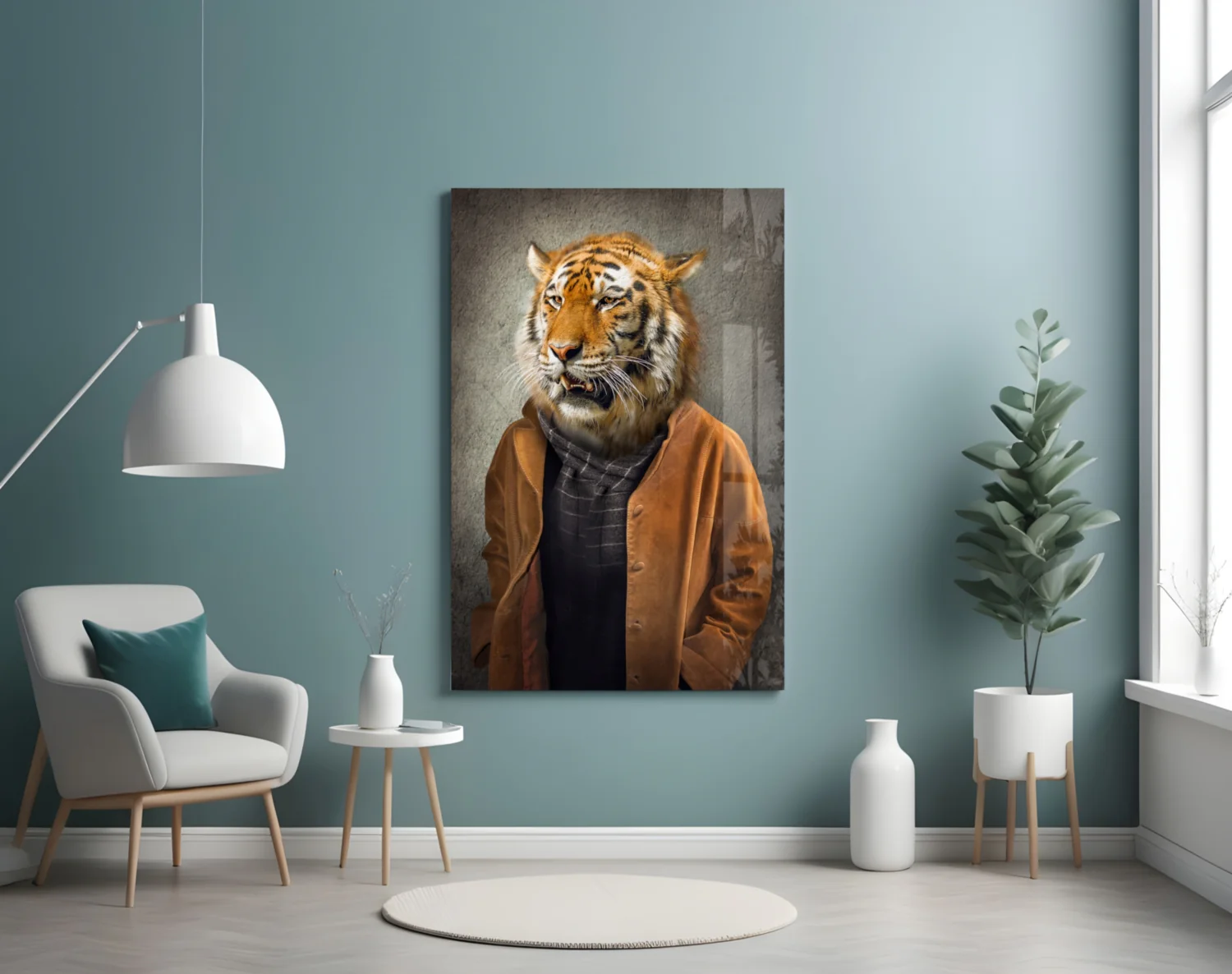 Tiger Head Glass Wall Art - Image 4