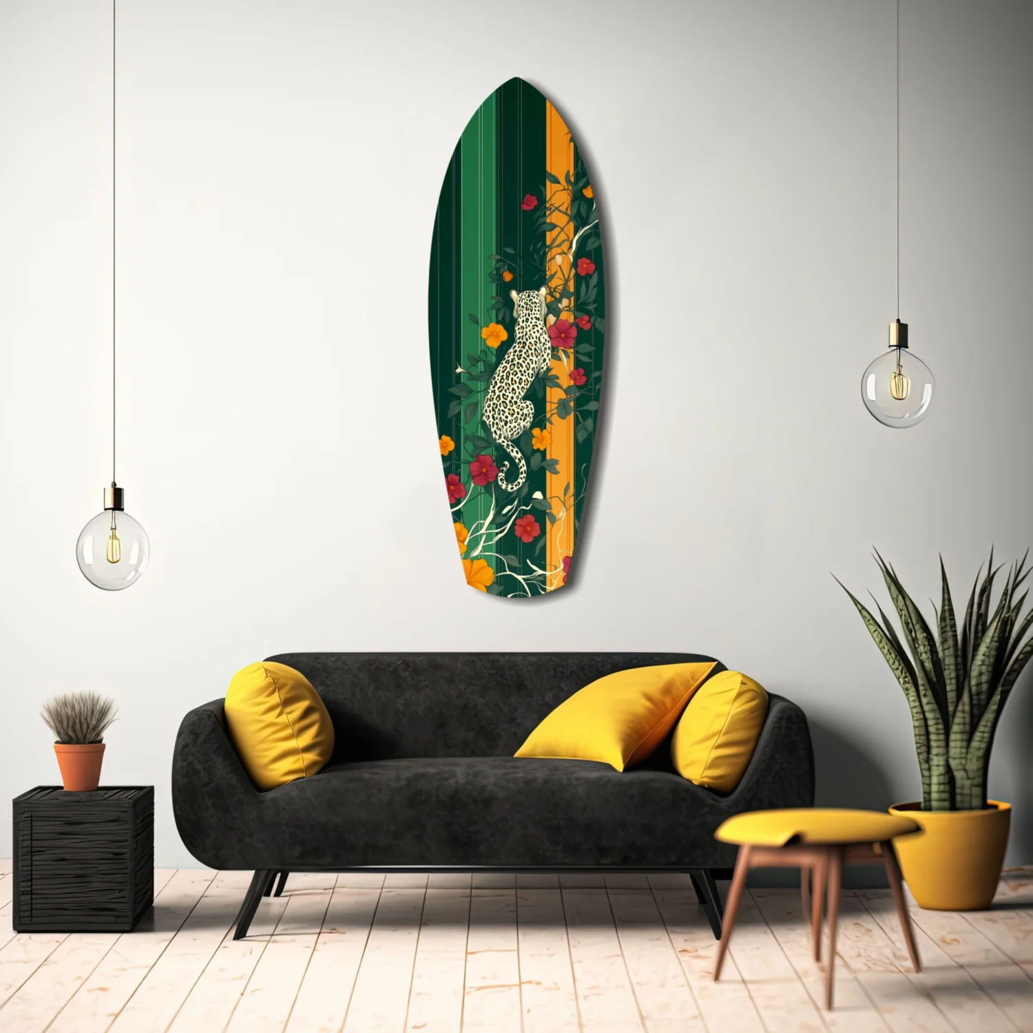 Tiger in the Jungle Glass Wall Art - Image 11