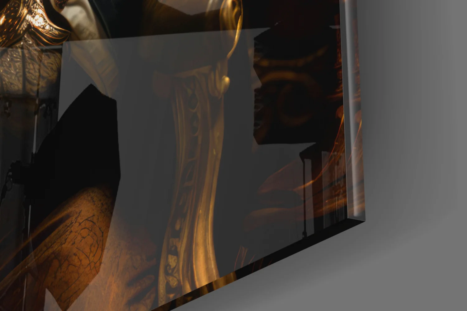 Tiger on Golden Throne Glass Wall Art - Image 8