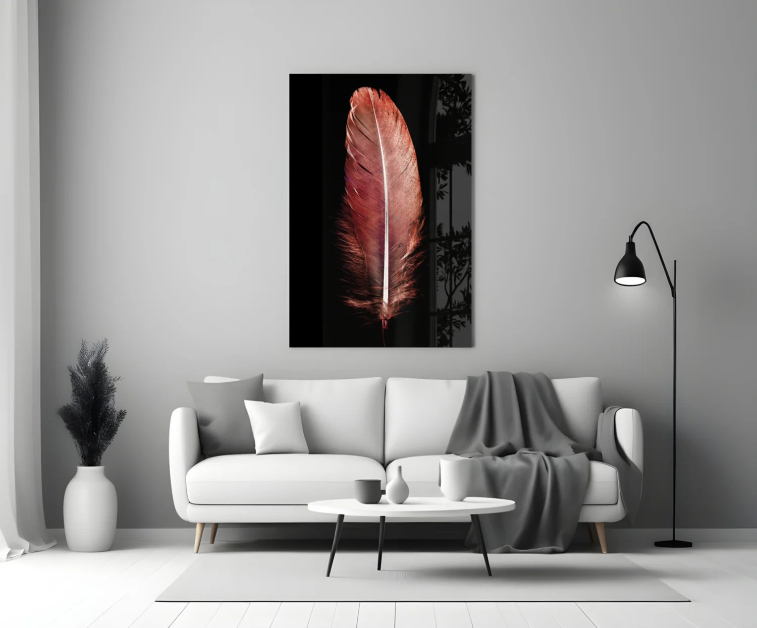 Tile Feather Glass Wall Art - Image 3