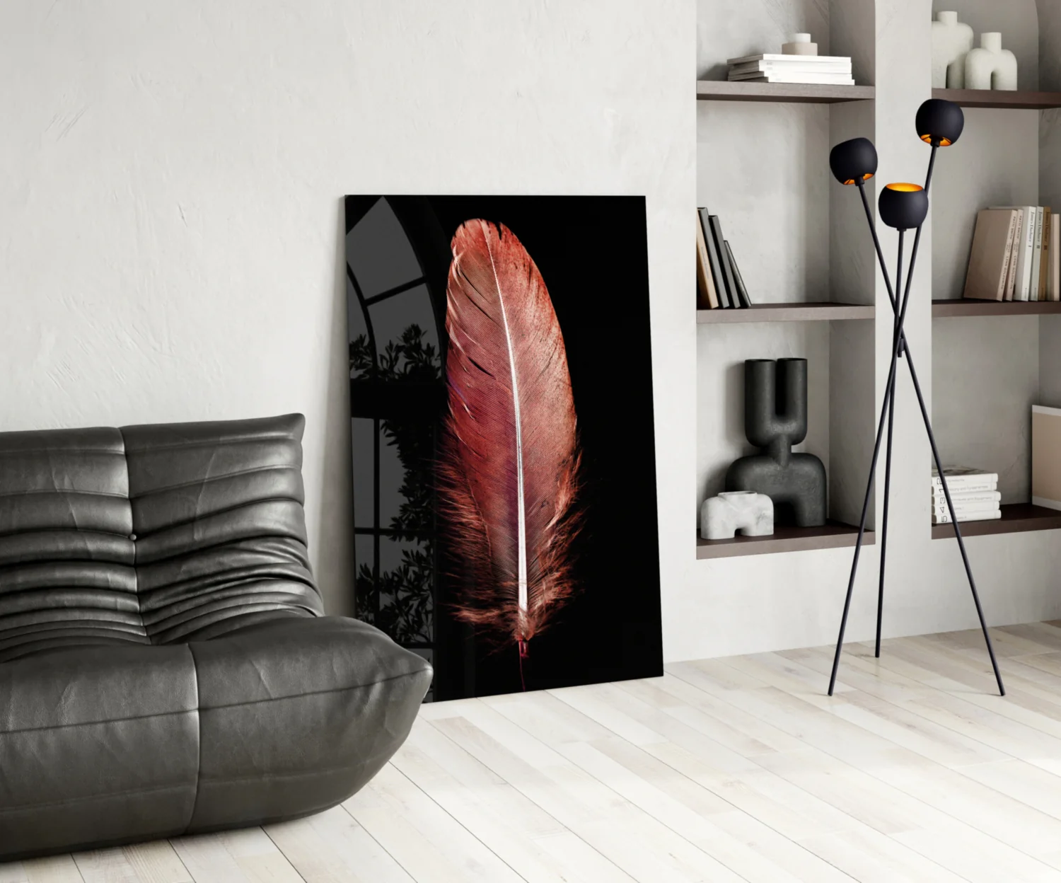 Tile Feather Glass Wall Art - Image 5