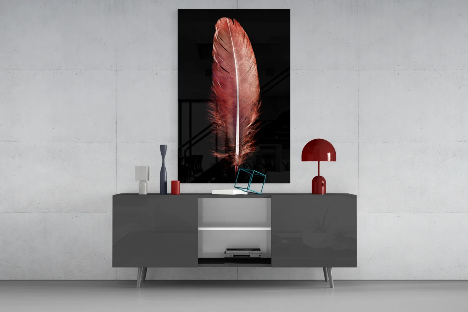 Tile Feather Glass Wall Art - Image 8