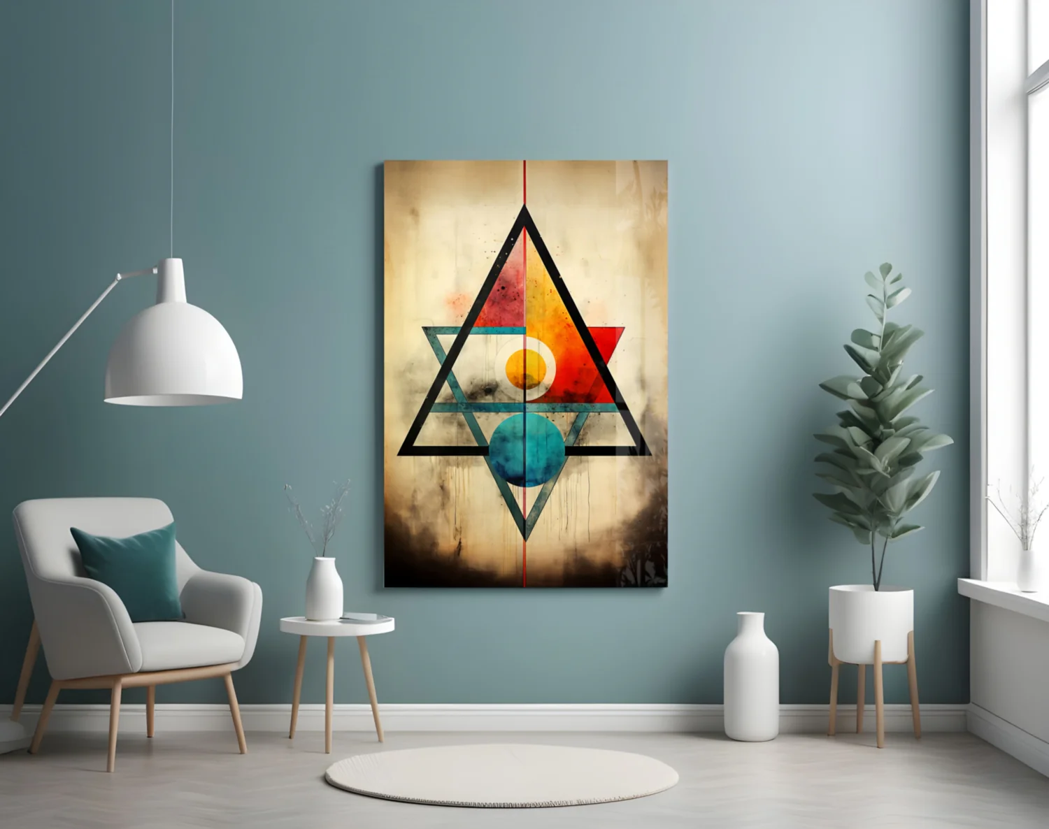 Triangels Glass Wall Art|| Designer's Collection - Image 5