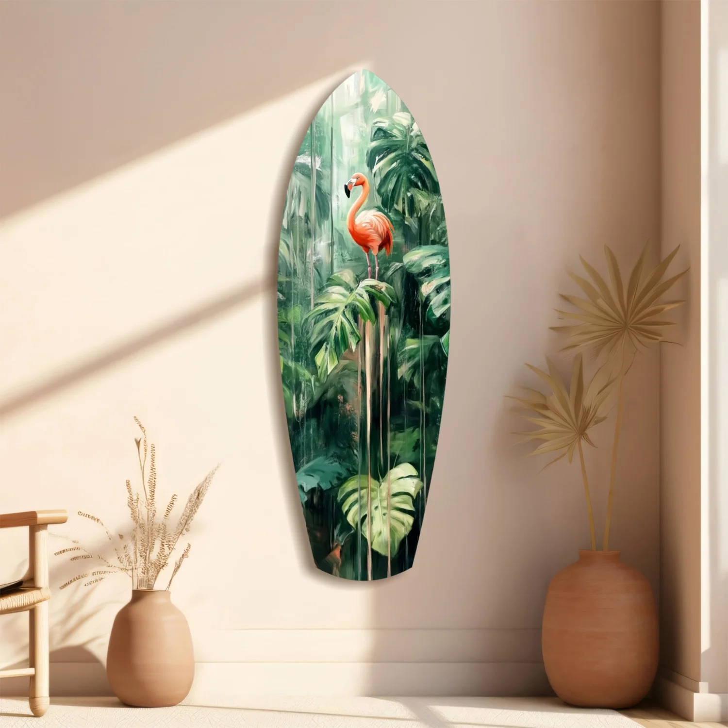 Tropical Flamingo Haven Glass Wall Art - Image 10