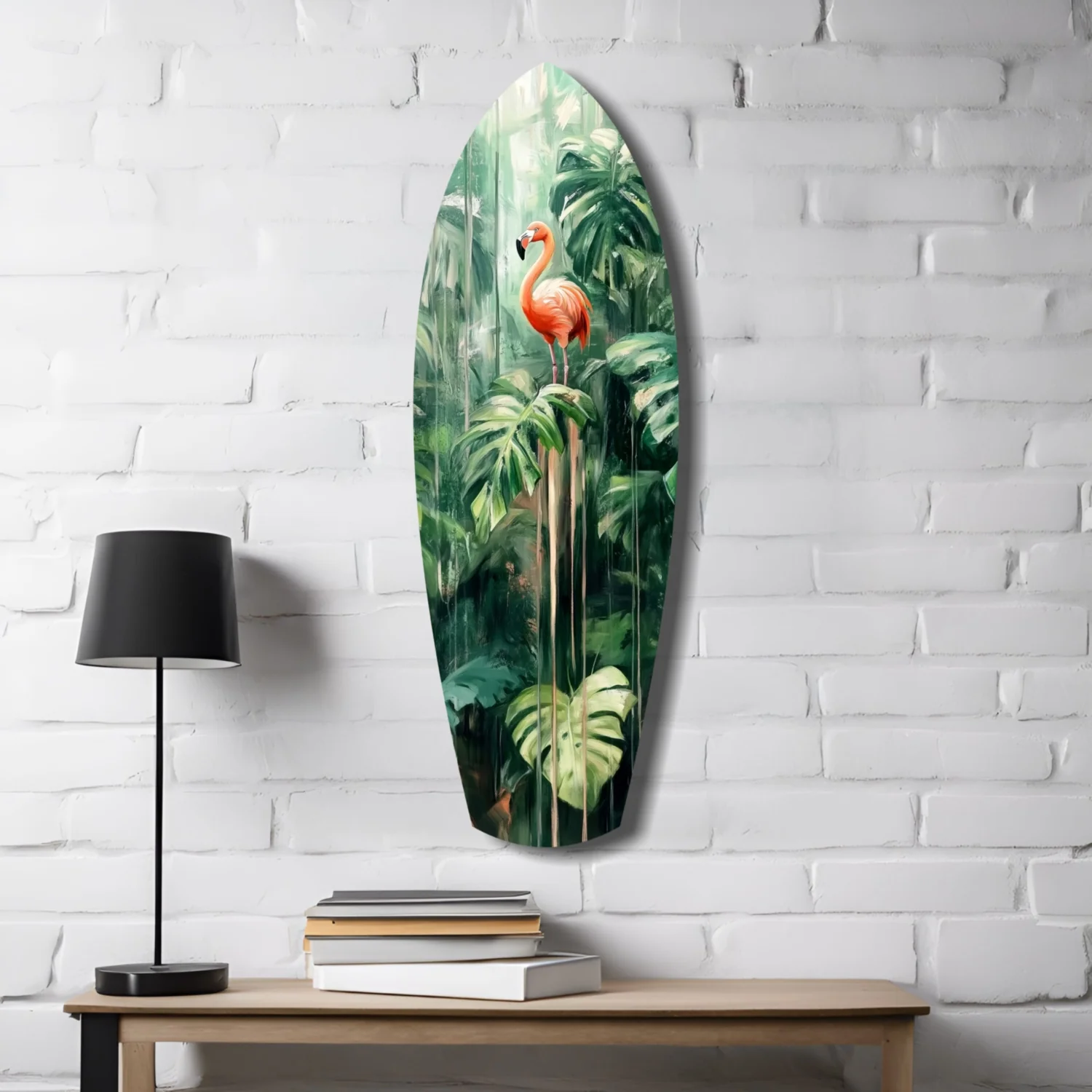 Tropical Flamingo Haven Glass Wall Art - Image 4