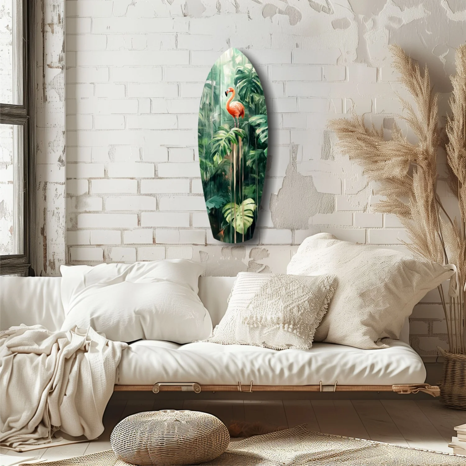 Tropical Flamingo Haven Glass Wall Art - Image 6