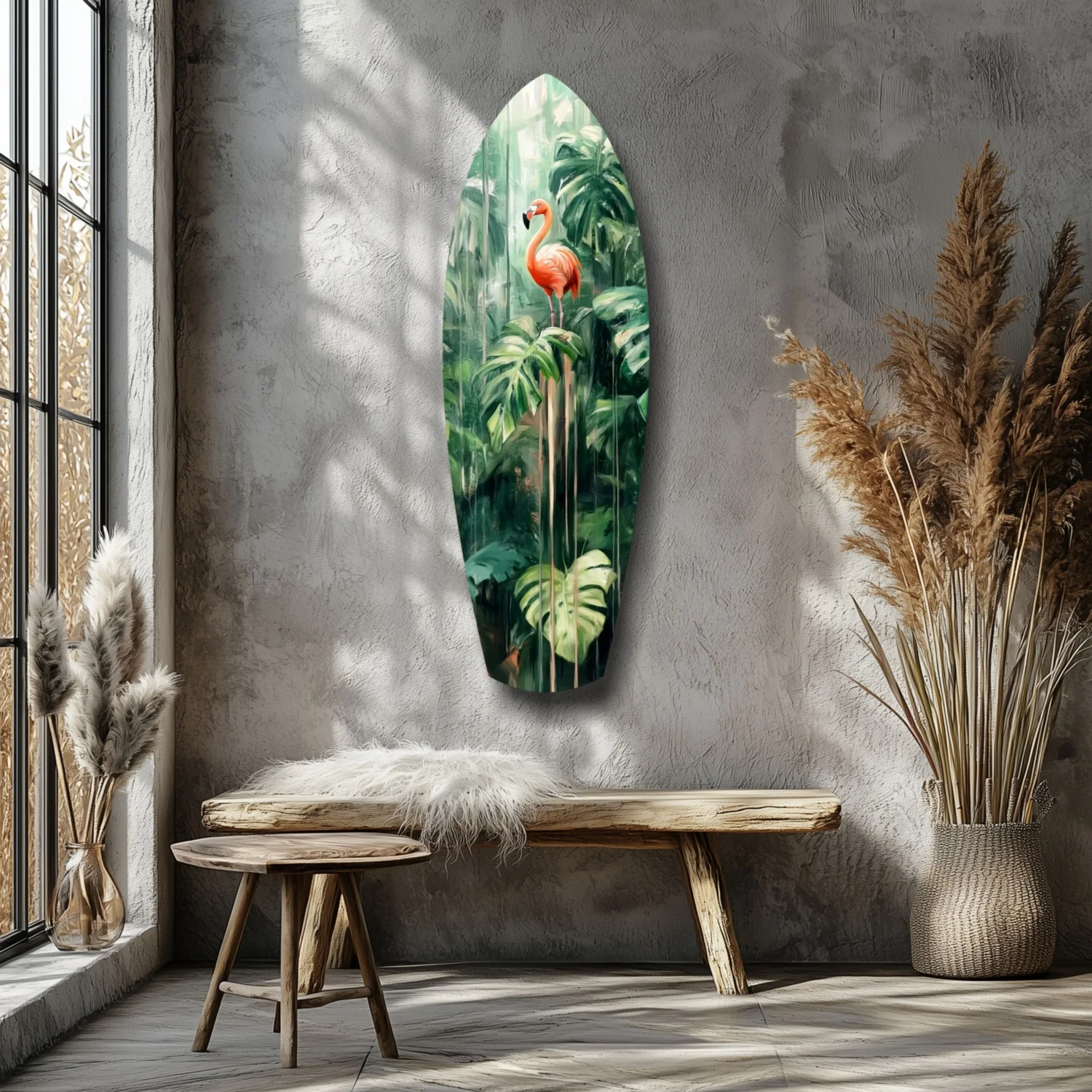 Tropical Flamingo Haven Glass Wall Art - Image 7
