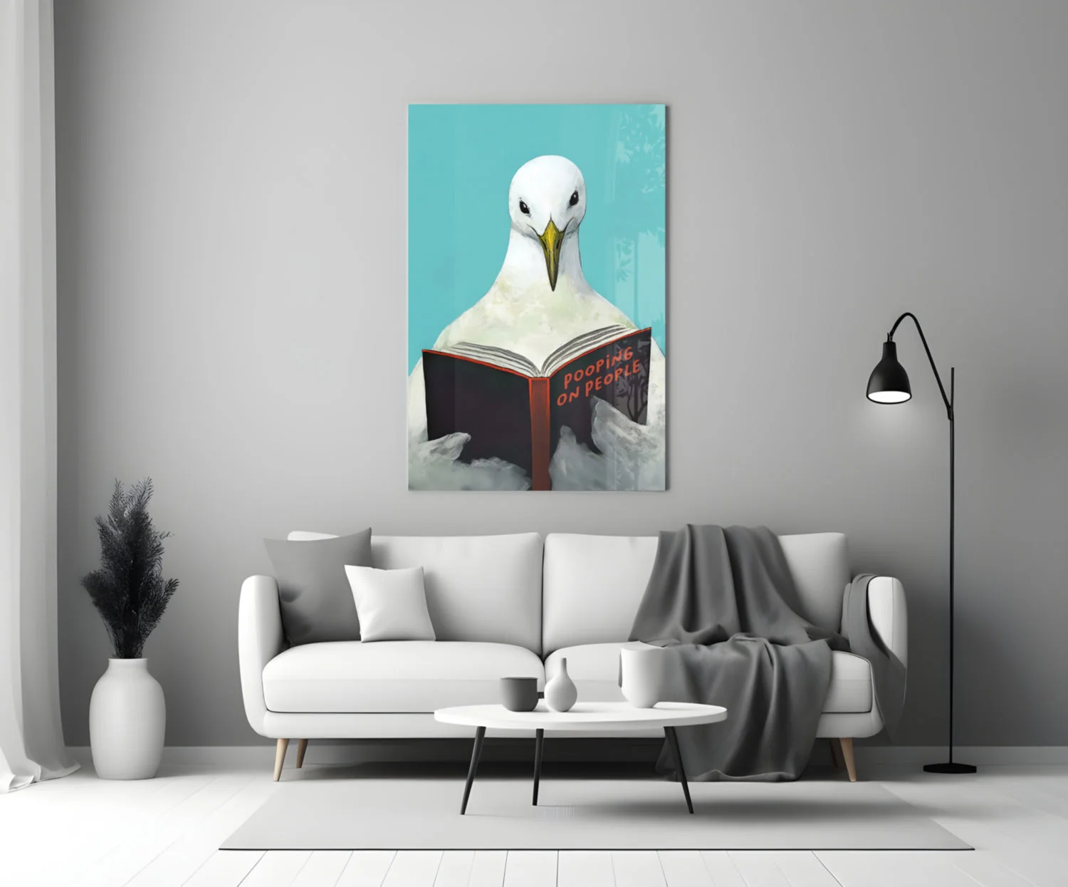 Wise Seagull Glass Wall Art || Designer Collection - Image 3