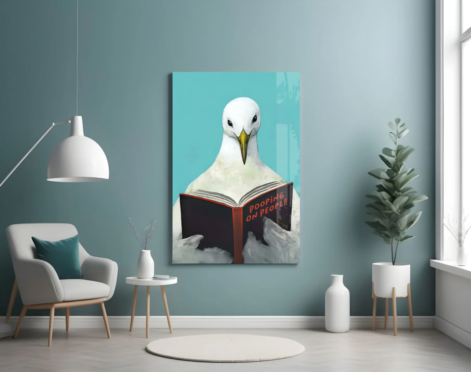 Wise Seagull Glass Wall Art || Designer Collection - Image 4