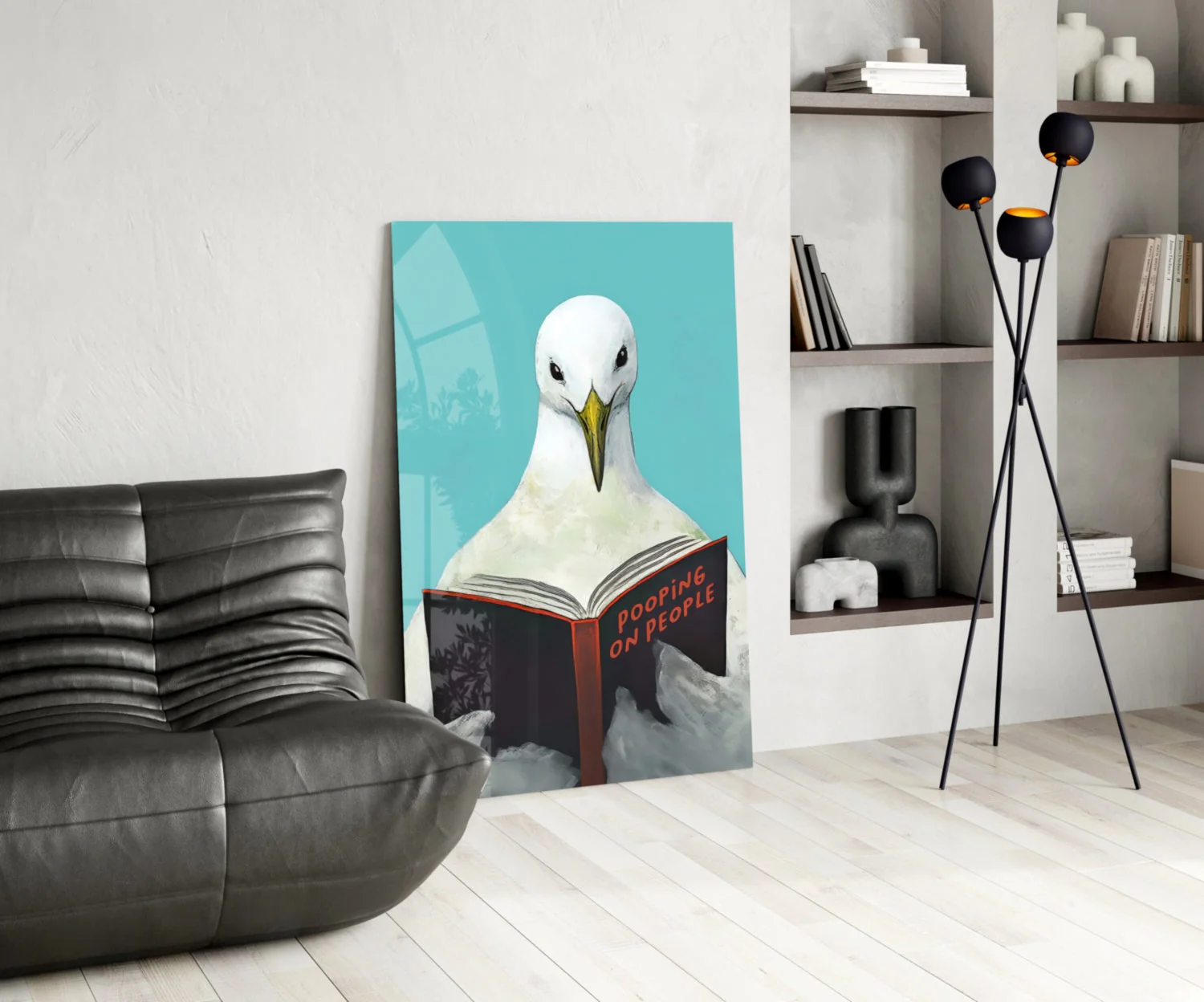 Wise Seagull Glass Wall Art || Designer Collection - Image 5