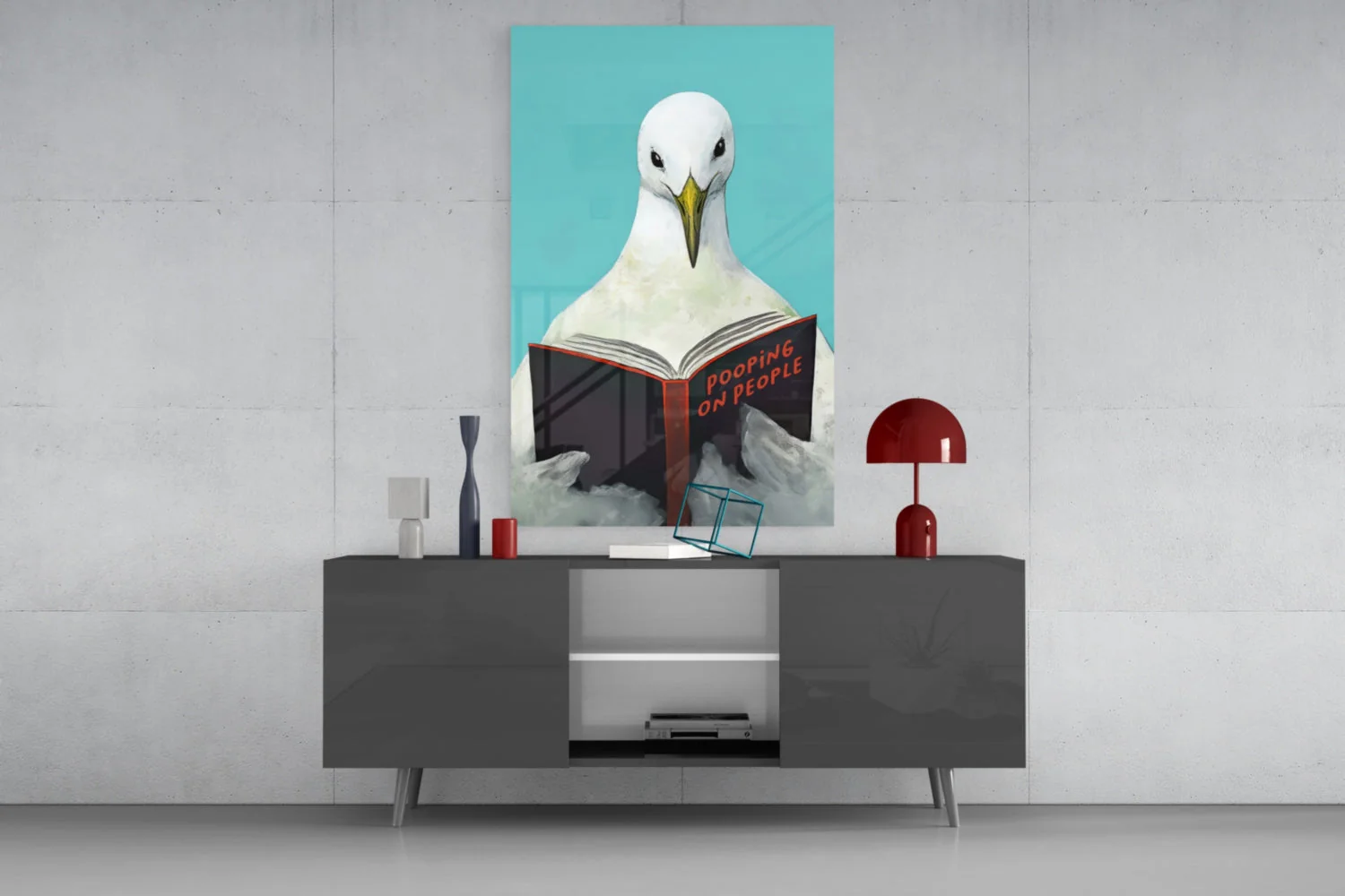 Wise Seagull Glass Wall Art || Designer Collection - Image 8