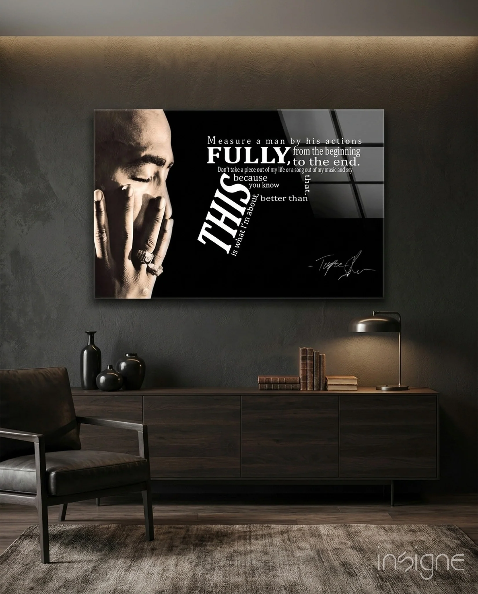 West Coast Rap Icon Glass Wall Art