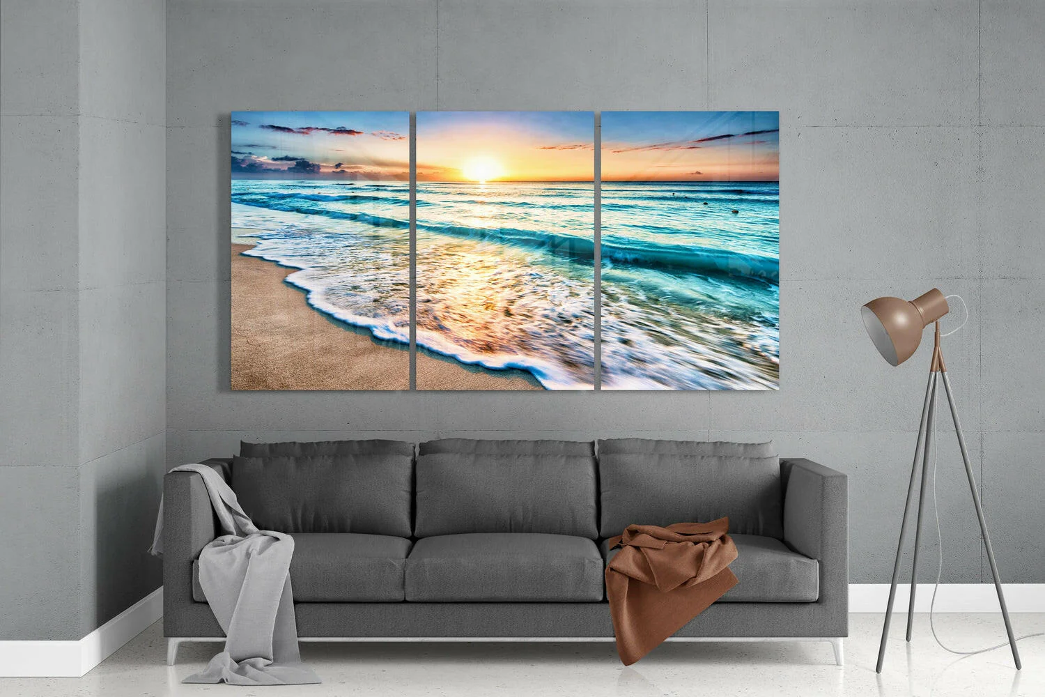 Turquoise Beach Glass Wall Art - Image 3